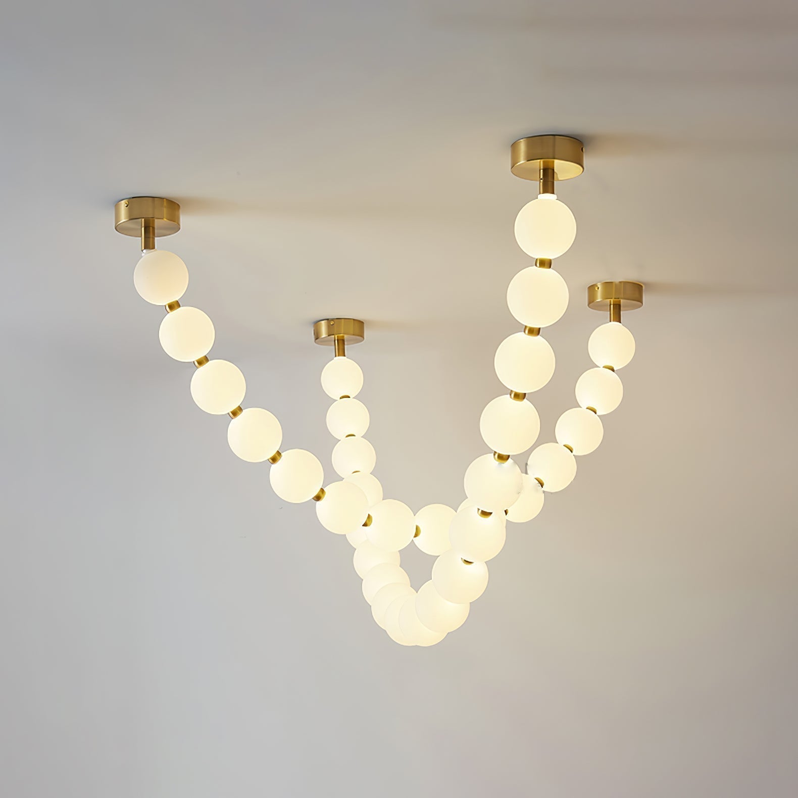 Pearl Glass Necklace Balls Chandelier - Letslighting