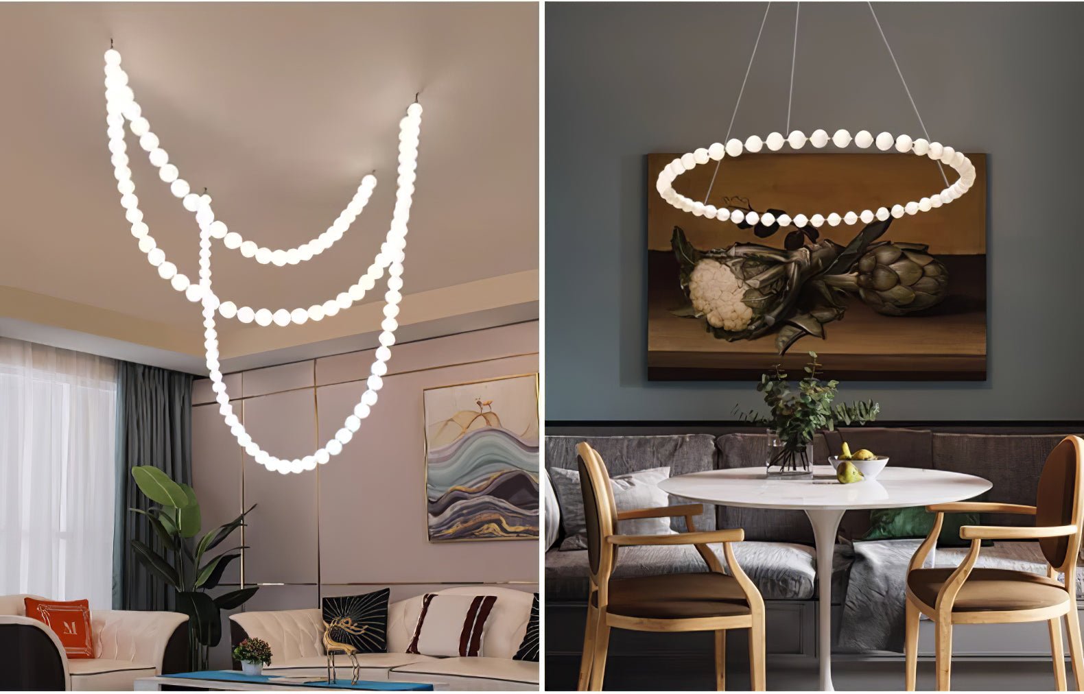 Pearl Glass Necklace Balls Chandelier - Letslighting