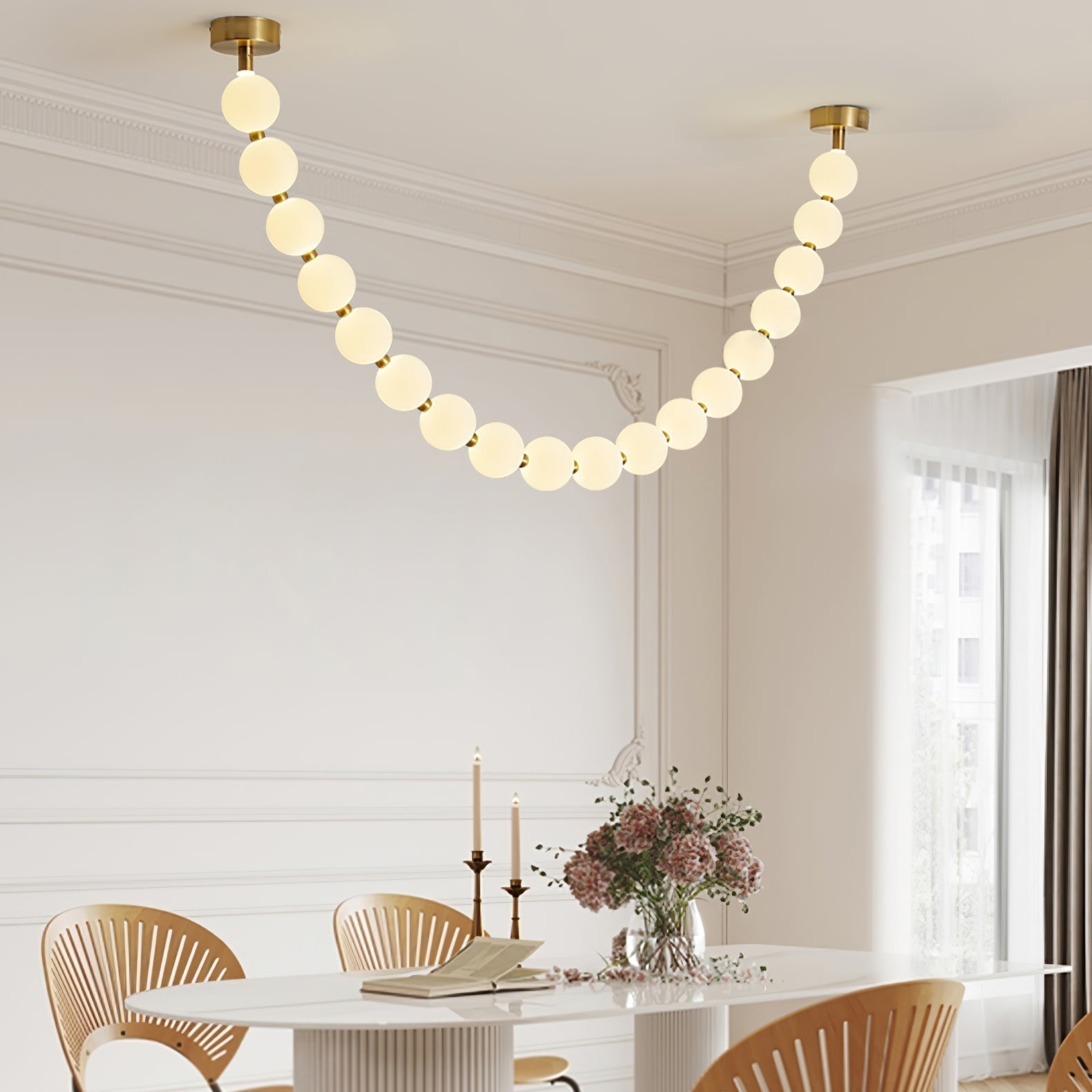 Pearl Glass Necklace Balls Chandelier - Letslighting