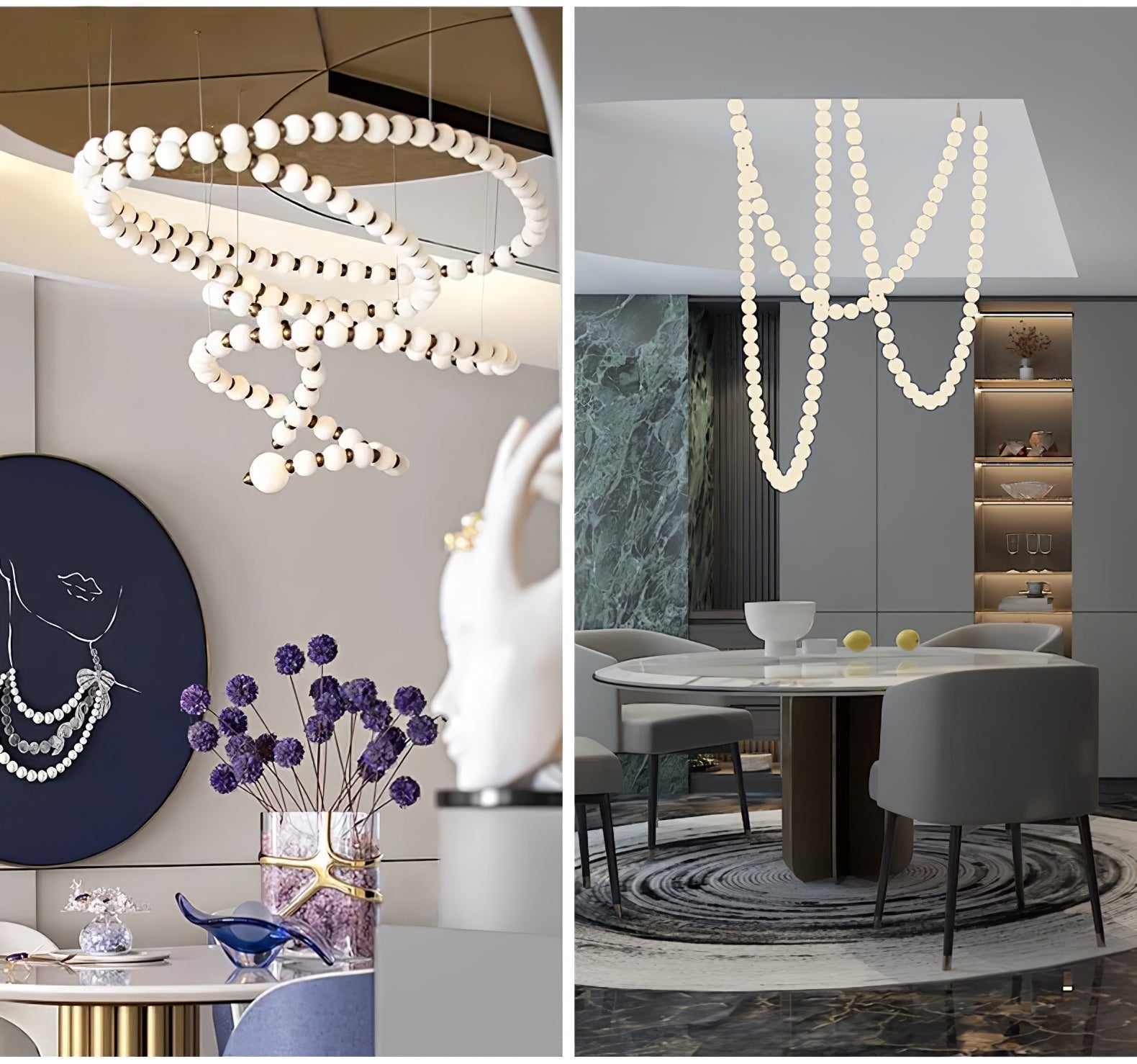 Pearl Glass Necklace Balls Chandelier - Letslighting