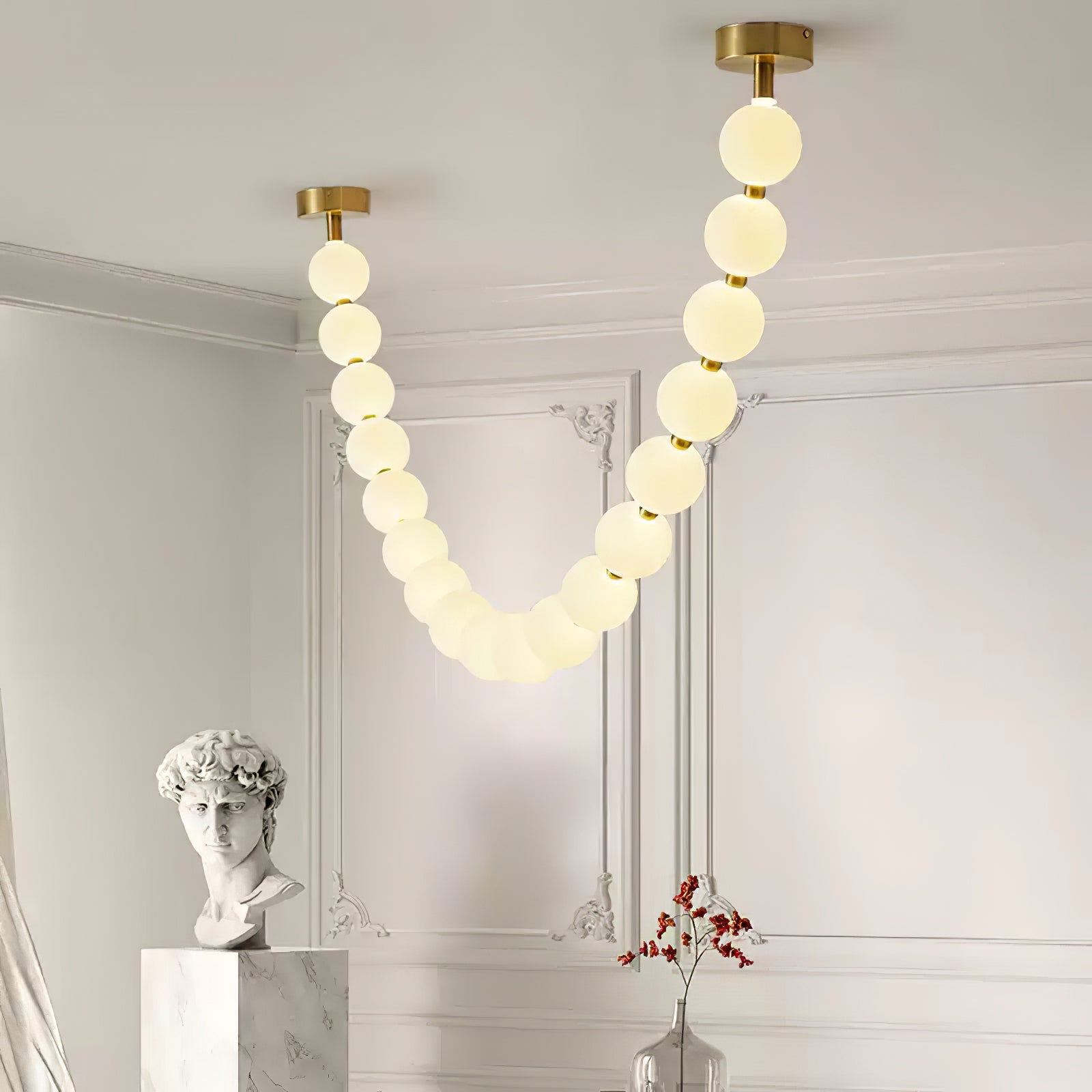 Pearl Glass Necklace Balls Chandelier - Letslighting