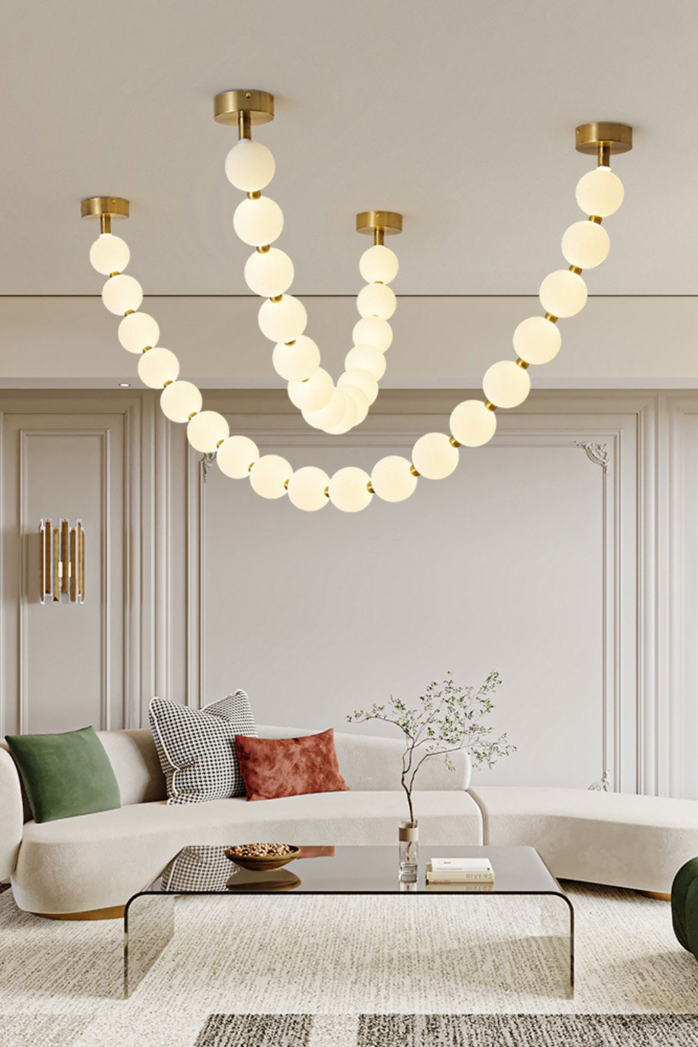 Pearl Glass Necklace Balls Chandelier - Letslighting