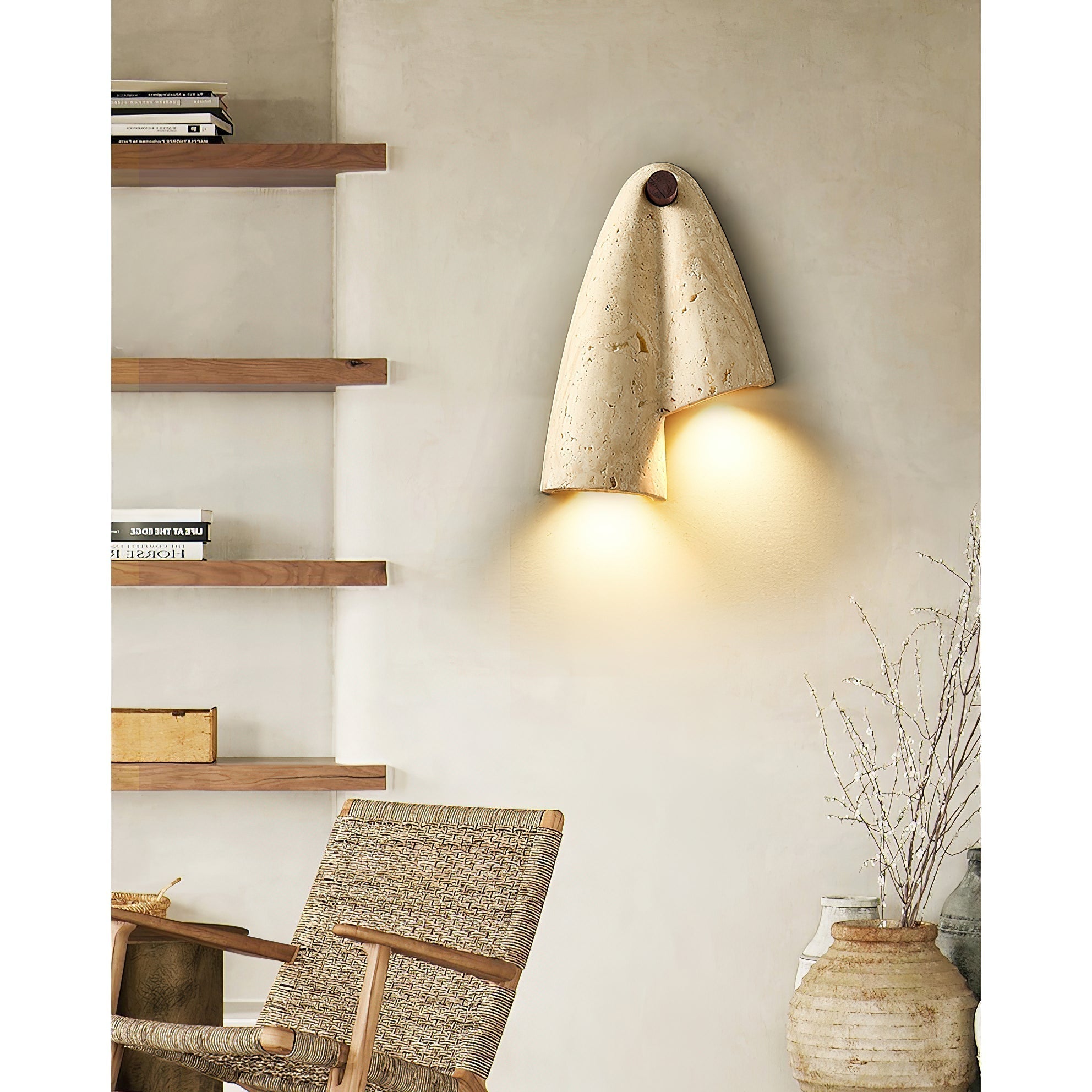 Vidoros Modern Minimalist Travertine Wall Lamp - Lamp Copper