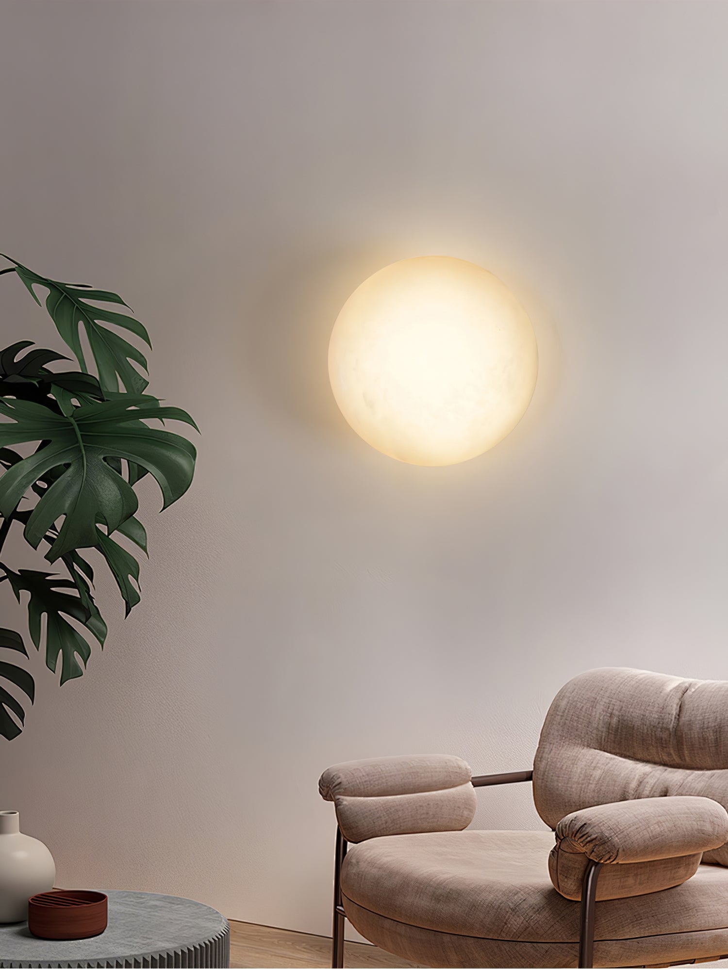 Eurthais Minimalist Alabaster Wall Light - Letslighting