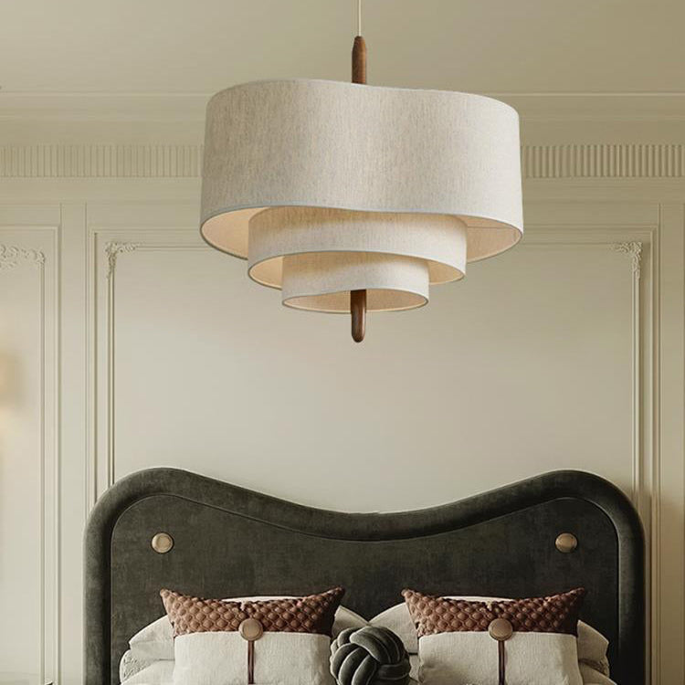Ritta Modern Pebble Fabric Pendant Light Three Layers
