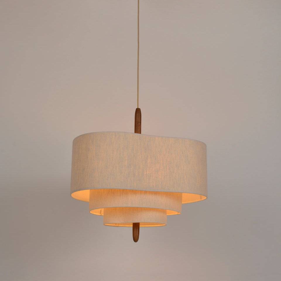 Ritta Modern Pebble Fabric Pendant Light Three Layers