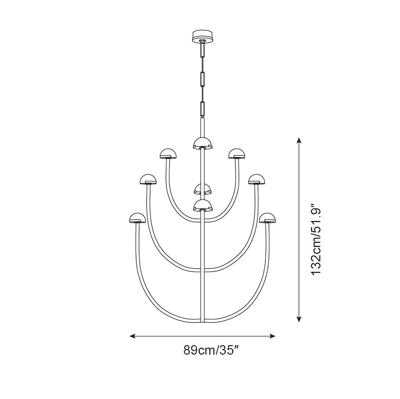 Pedra Chandelier Alabaster Minimalist Arc Geometry - Letslighting