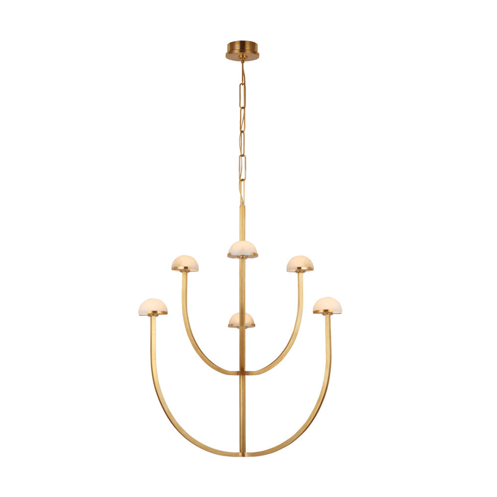 Pedra Chandelier Alabaster Minimalist Arc Geometry - Letslighting