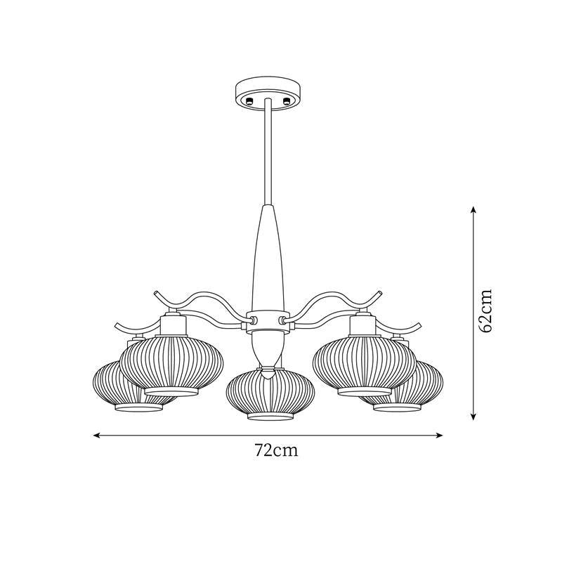 Cavien Brass and Walnut Chandelier - Letslighting