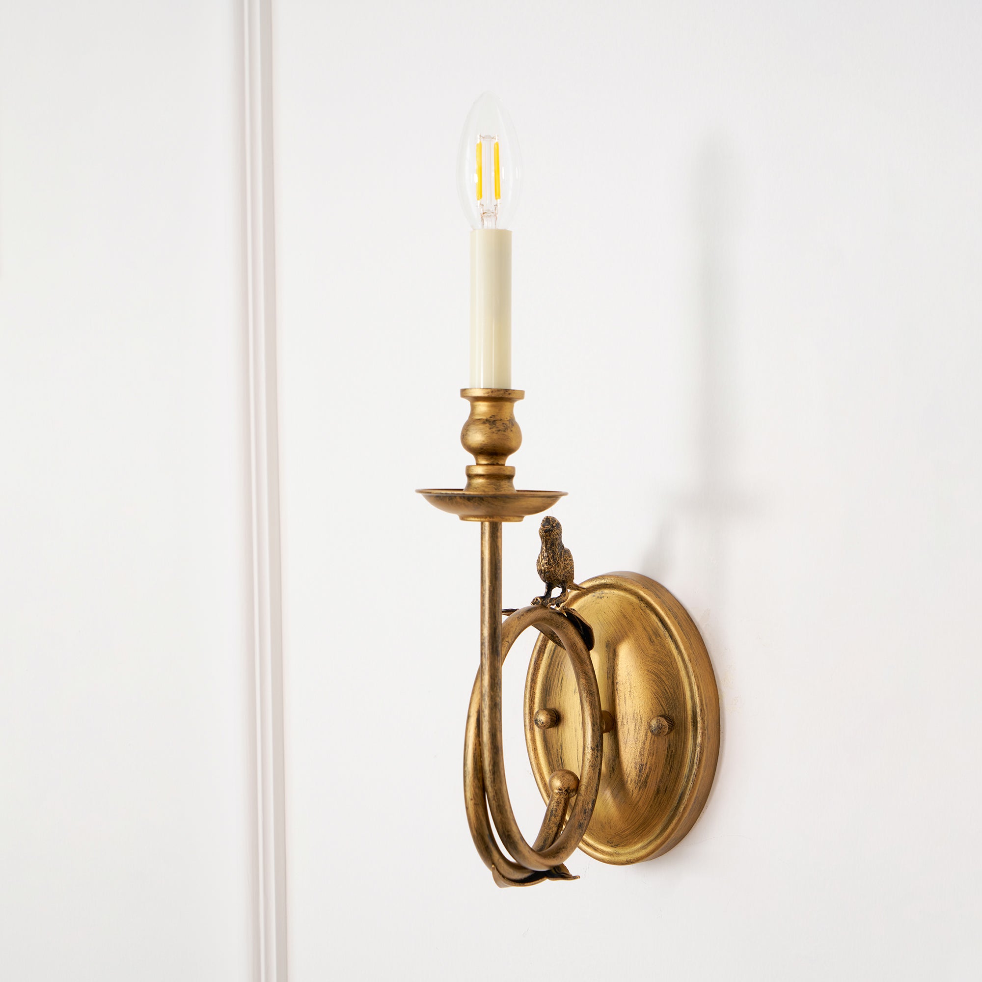Utheara Vintage Industrial Bird Metal Sconce Wall Lamp - Lamp Copper