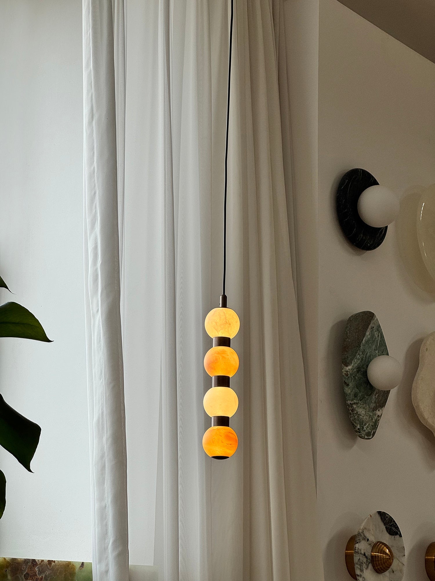 Ulshae Modern Minimalist Art Marble Pendant Lamp - Lamp Copper