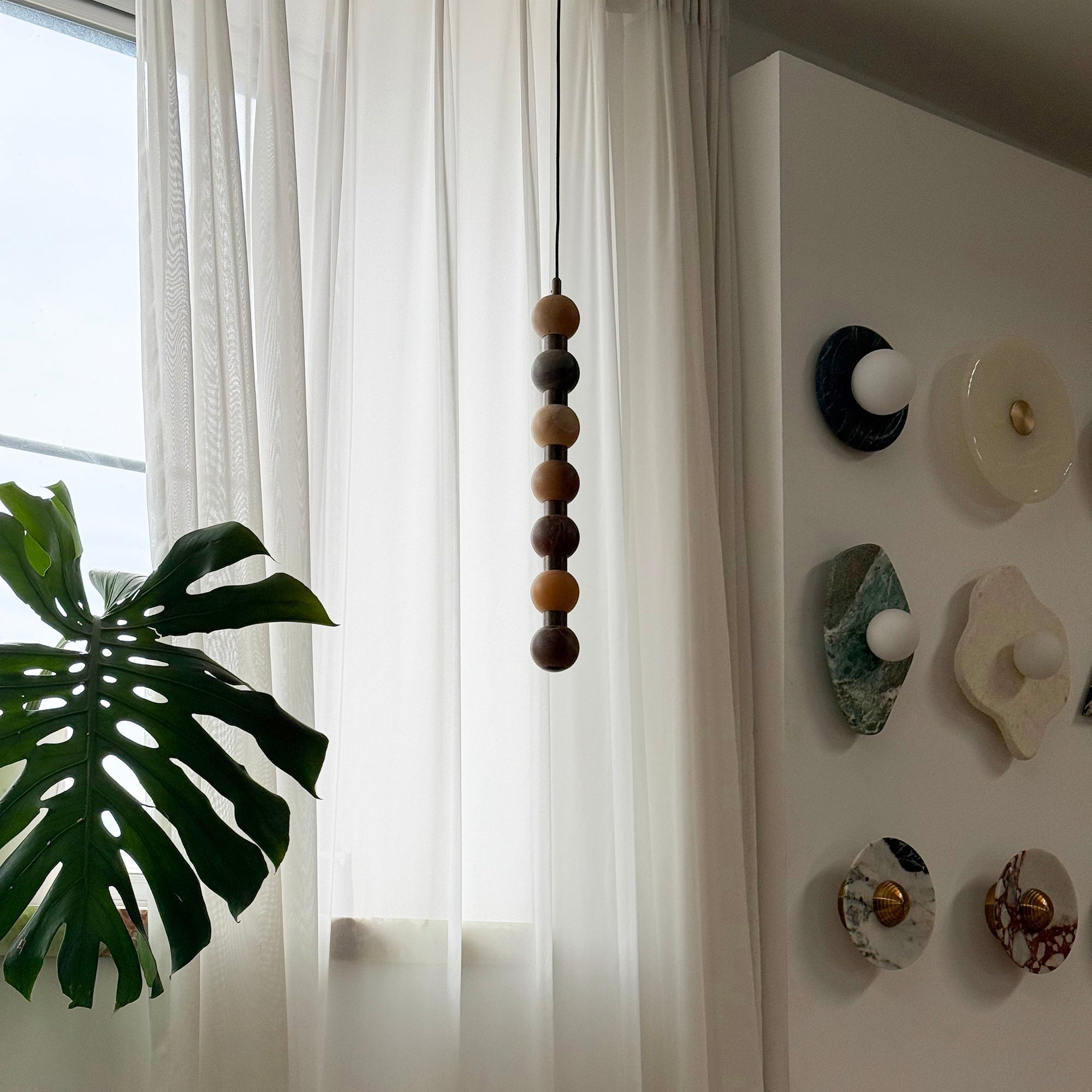 Ulshae Modern Minimalist Art Marble Pendant Lamp - Lamp Copper