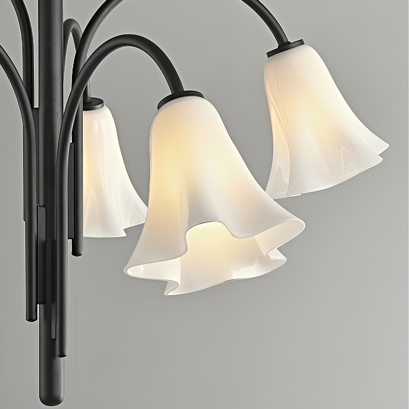 Aurora Chandelier Blossom Petal Glass Arms - Letslighting