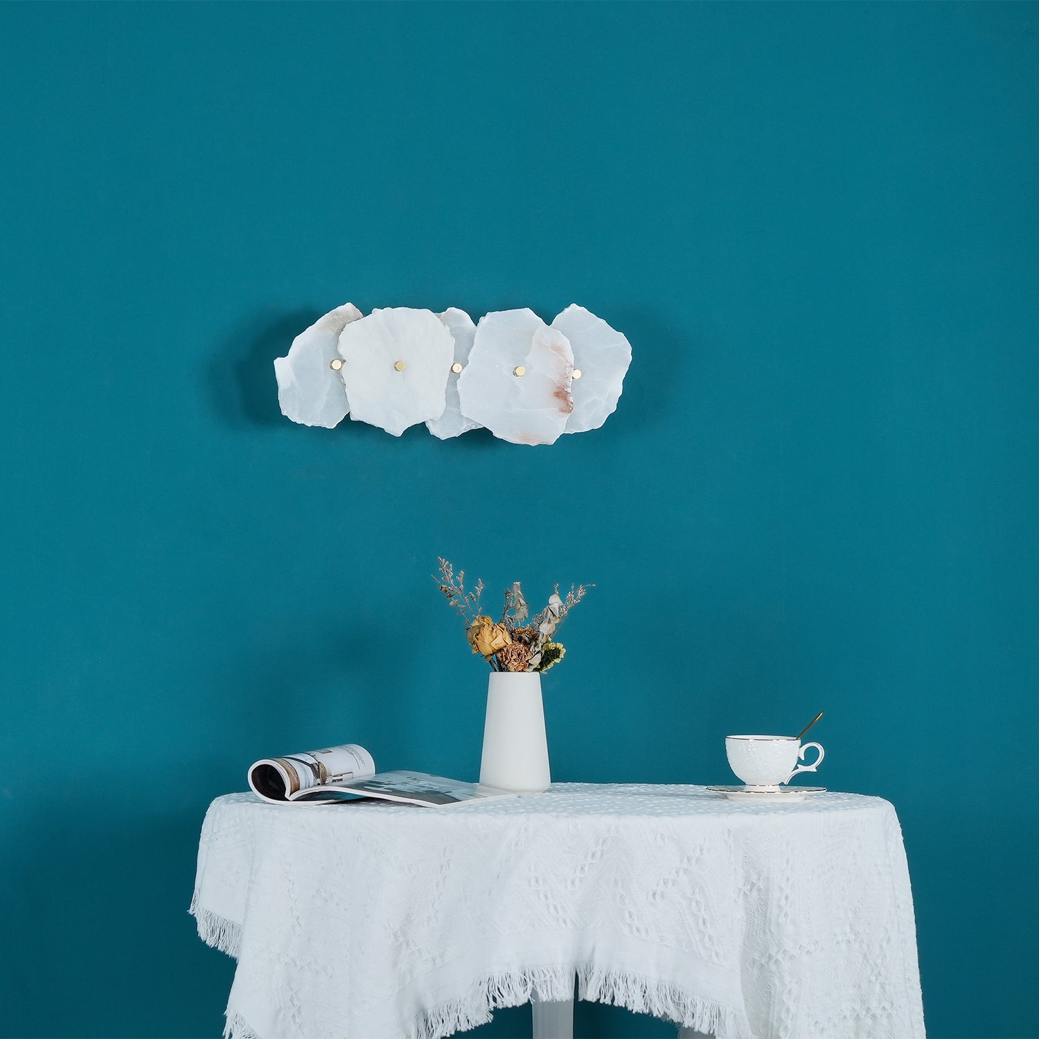 Alaeila Floral Cluster Alabaster Wall Light - Letslighting