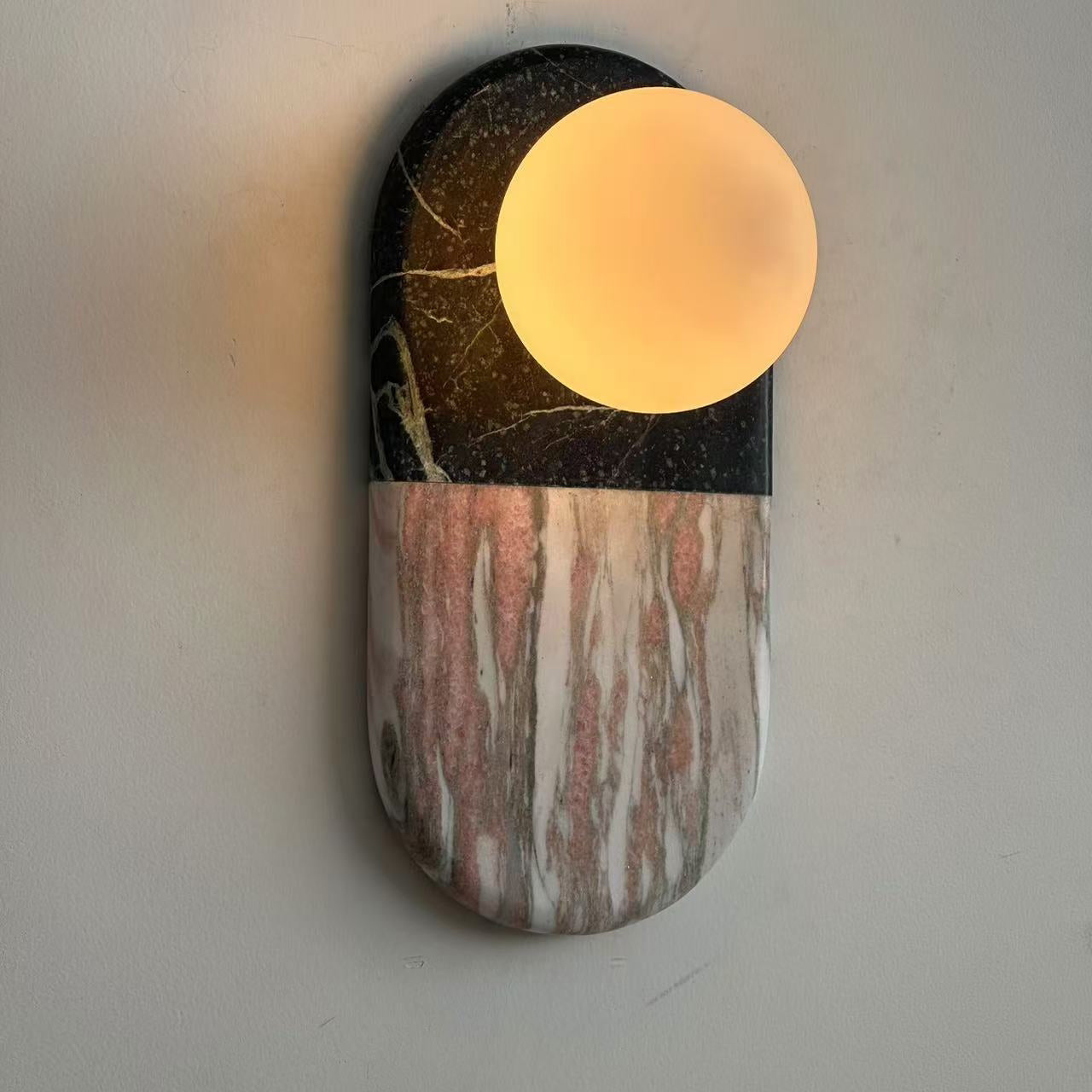 Alvynan Modern Minimalist Marble Sconce Wall Lamp - Lamp Copper