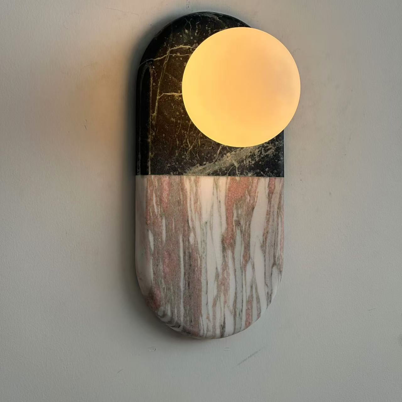 Alvynan Modern Minimalist Marble Sconce Wall Lamp - Lamp Copper