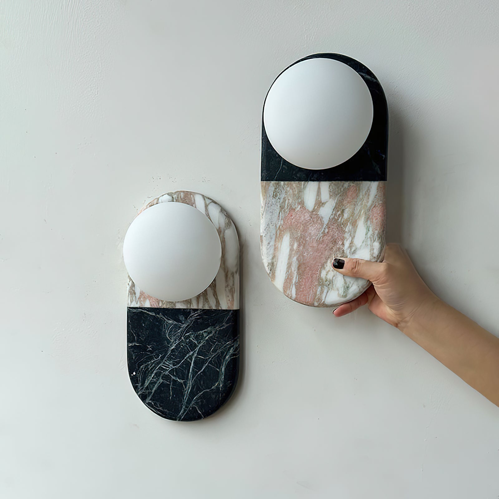 Alvynan Modern Minimalist Marble Sconce Wall Lamp - Lamp Copper