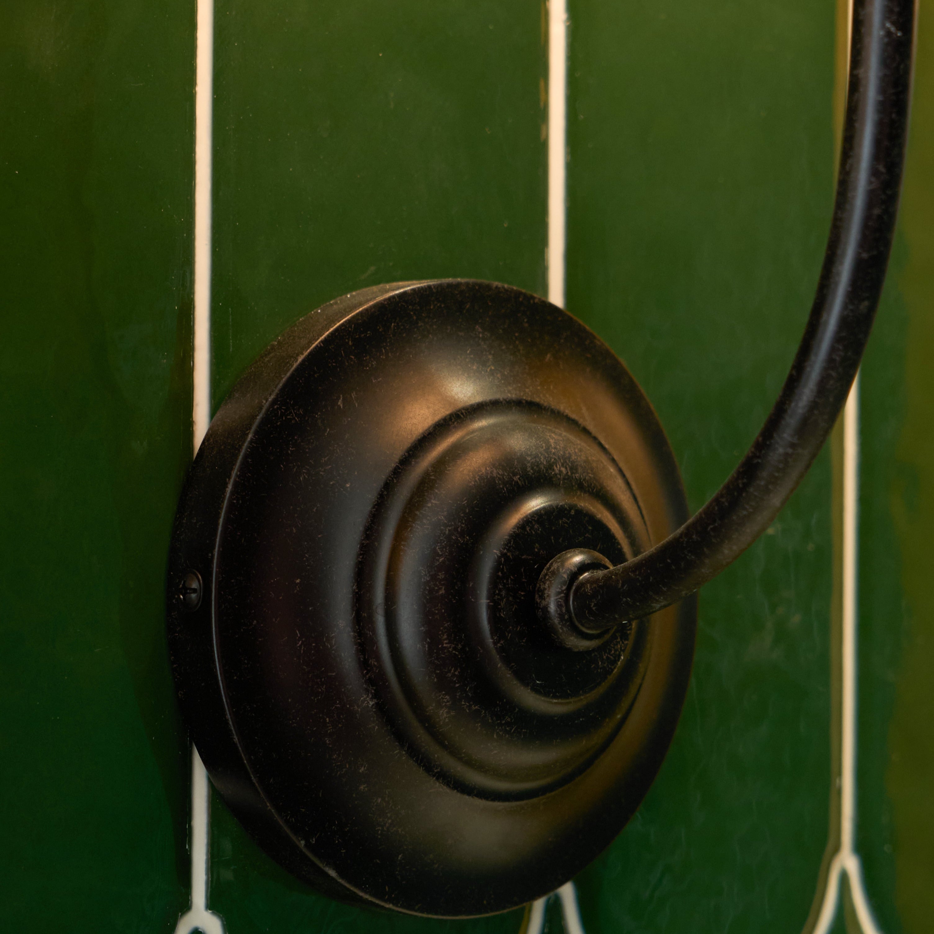 Silva Lámpara de Pared Vintage de Tela con Brazo de Negro/Blanco/Látón