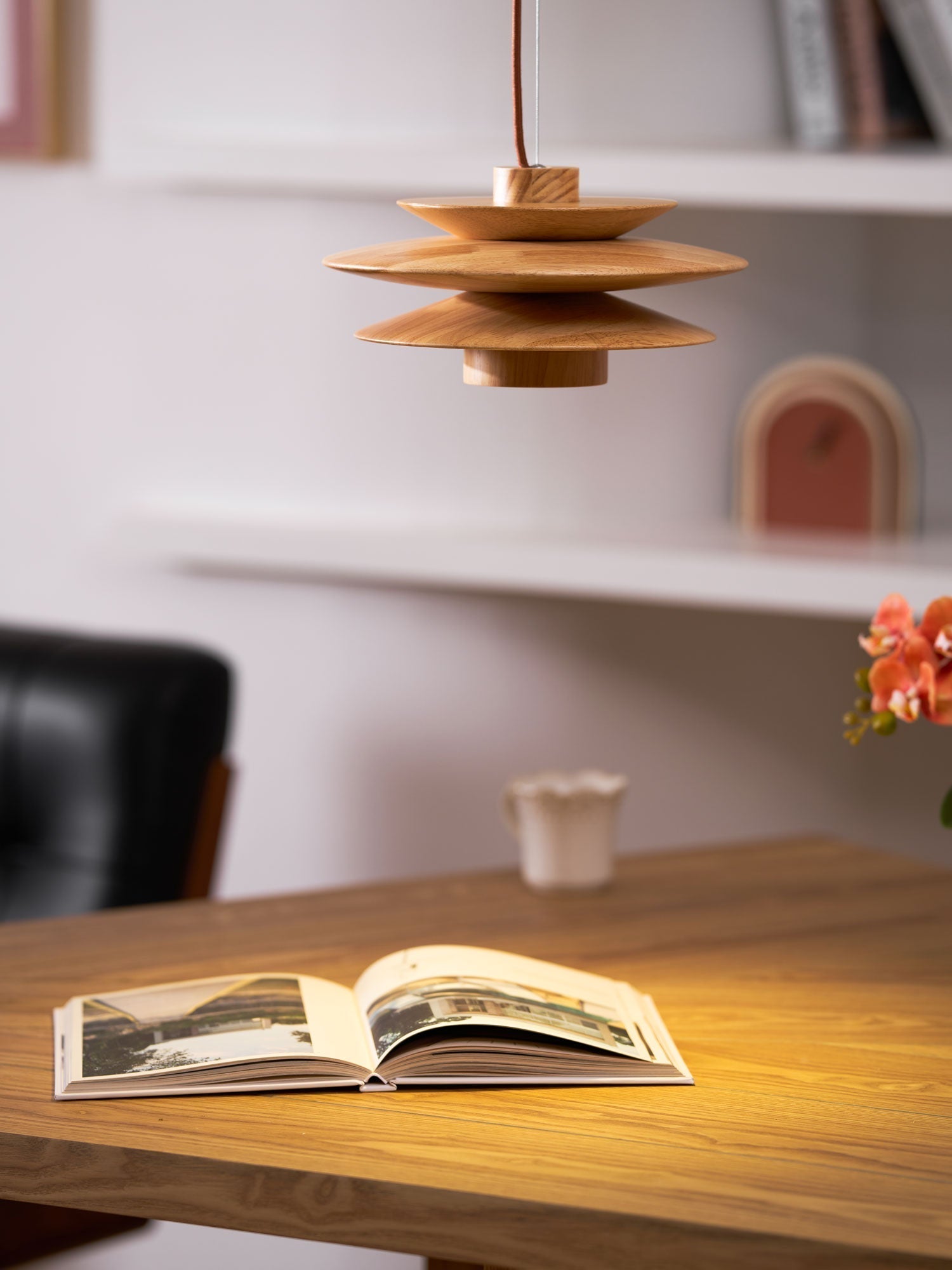 Cascade Wooden Disc Pendant Lamp - Letslighting