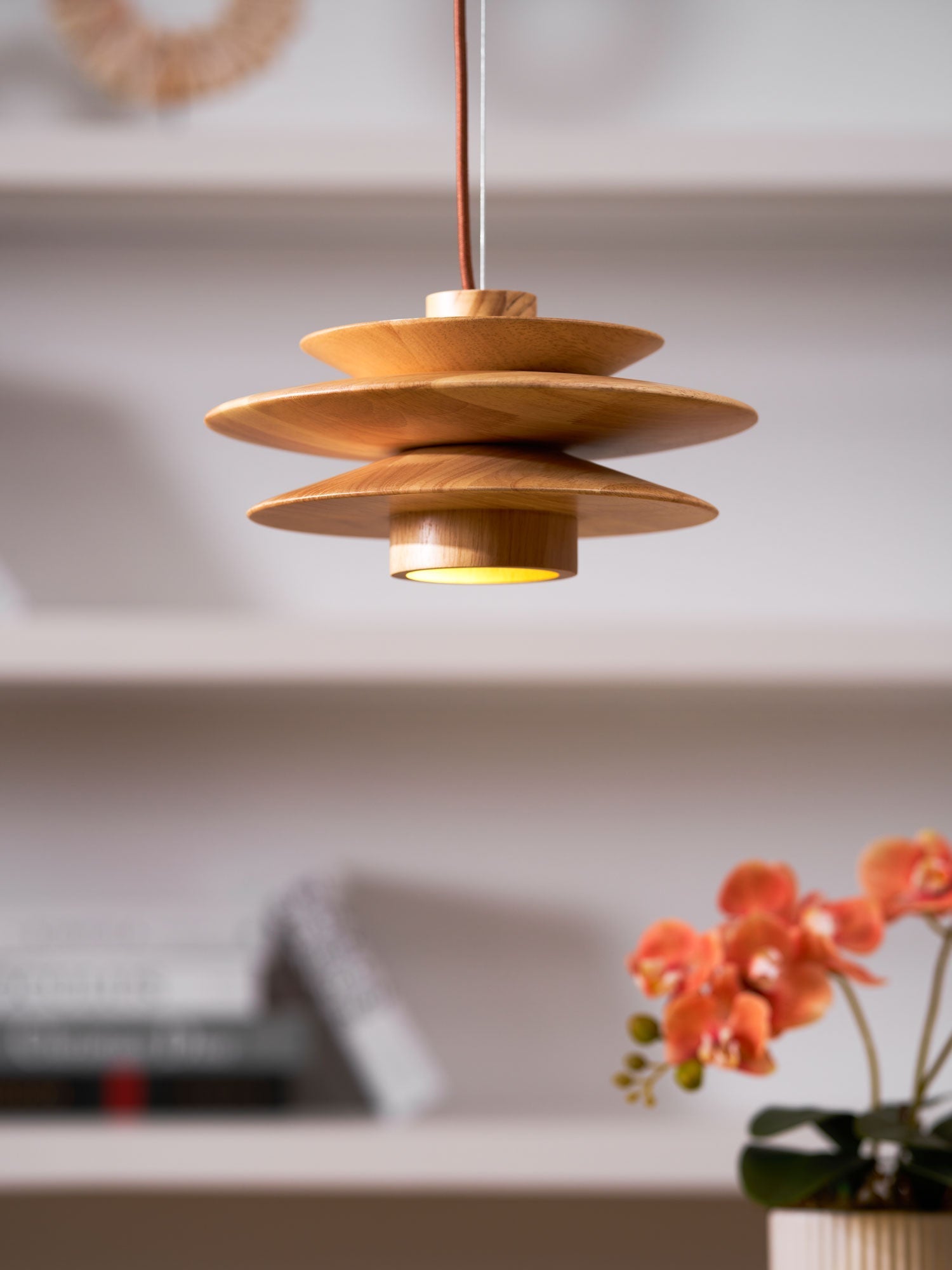 Cascade Wooden Disc Pendant Lamp - Letslighting