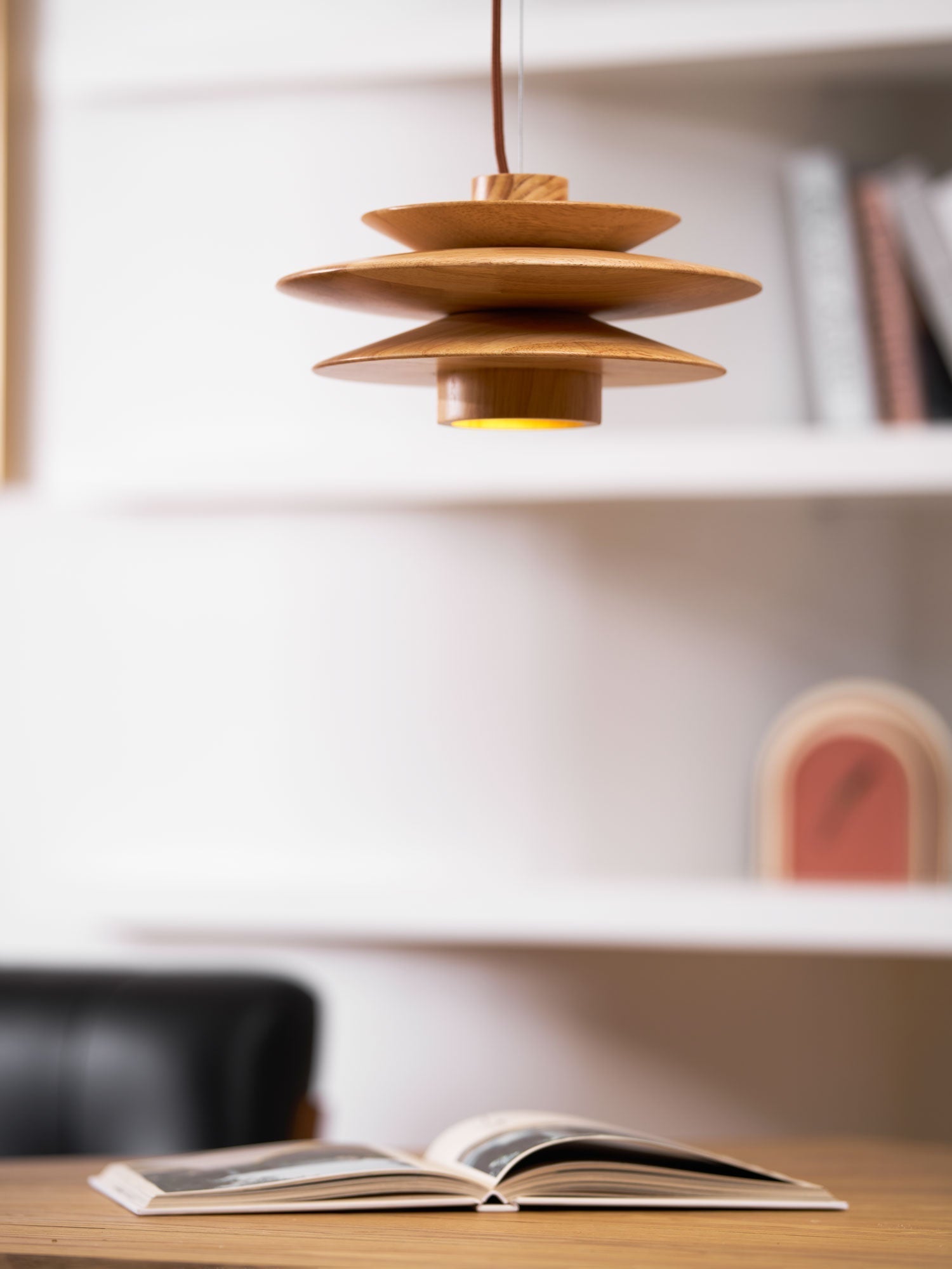 Cascade Wooden Disc Pendant Lamp - Letslighting