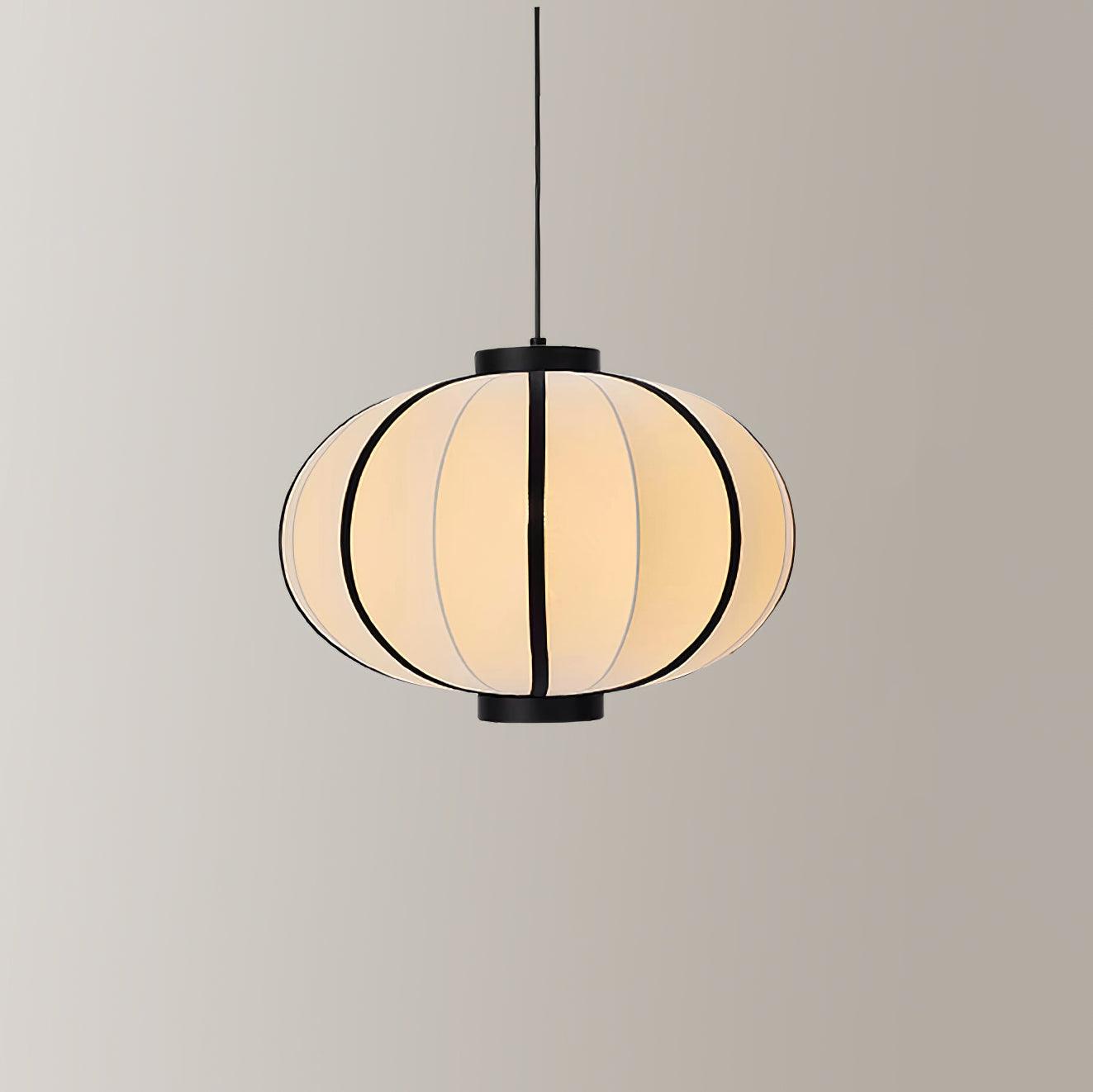 Pendant Lamp Fabric Lantern Shade Metal Frame Vintage - Letslighting