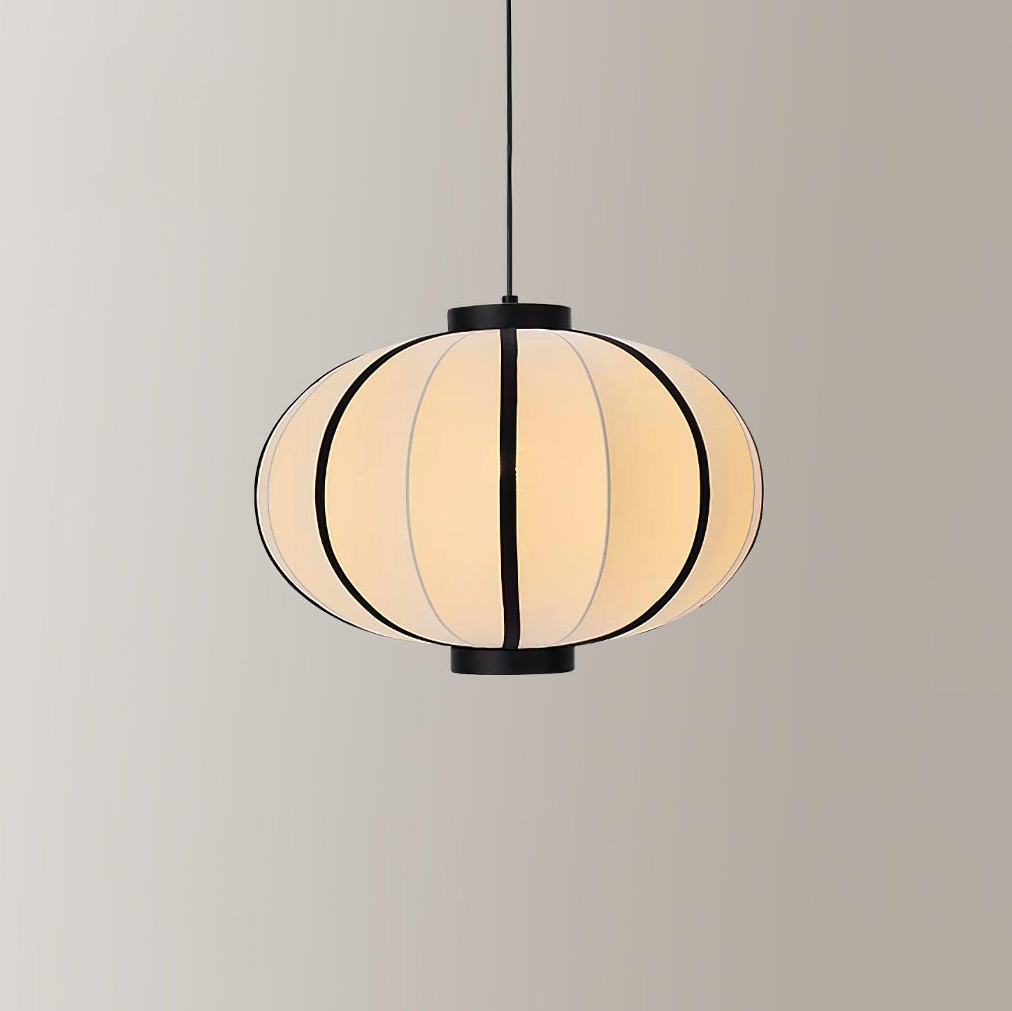 Pendant Lamp Fabric Lantern Shade Metal Frame Vintage - Letslighting