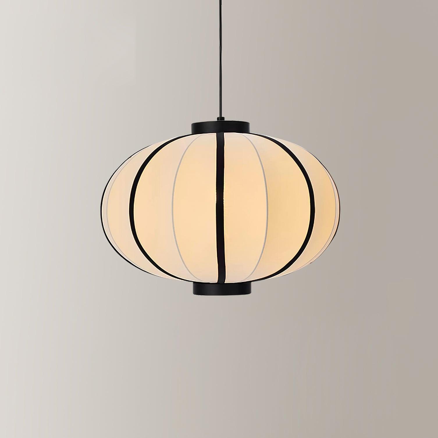 Pendant Lamp Fabric Lantern Shade Metal Frame Vintage - Letslighting