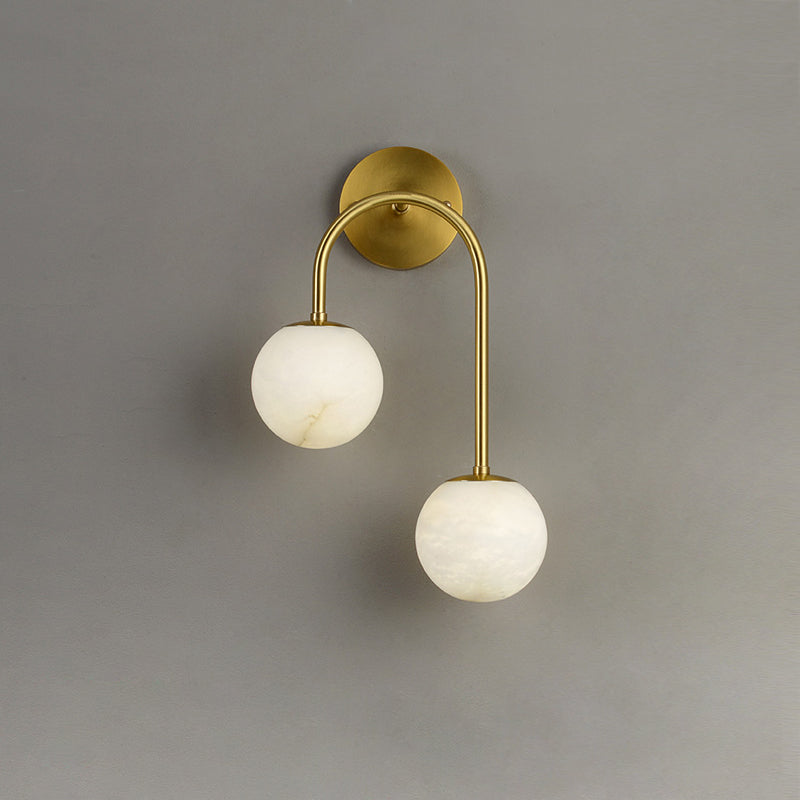 Elthaila Modern Minimalist Brass Alabaster Wall Lamp - Lamp Copper