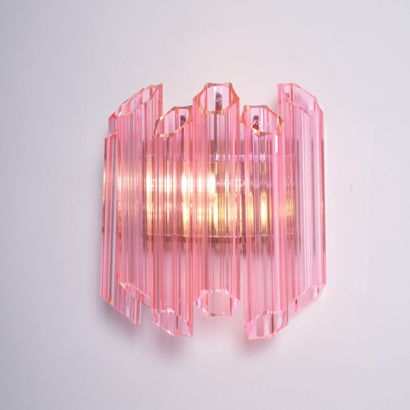 Aurora Wall Lamp Pink Murano Glass Tube - Letslighting