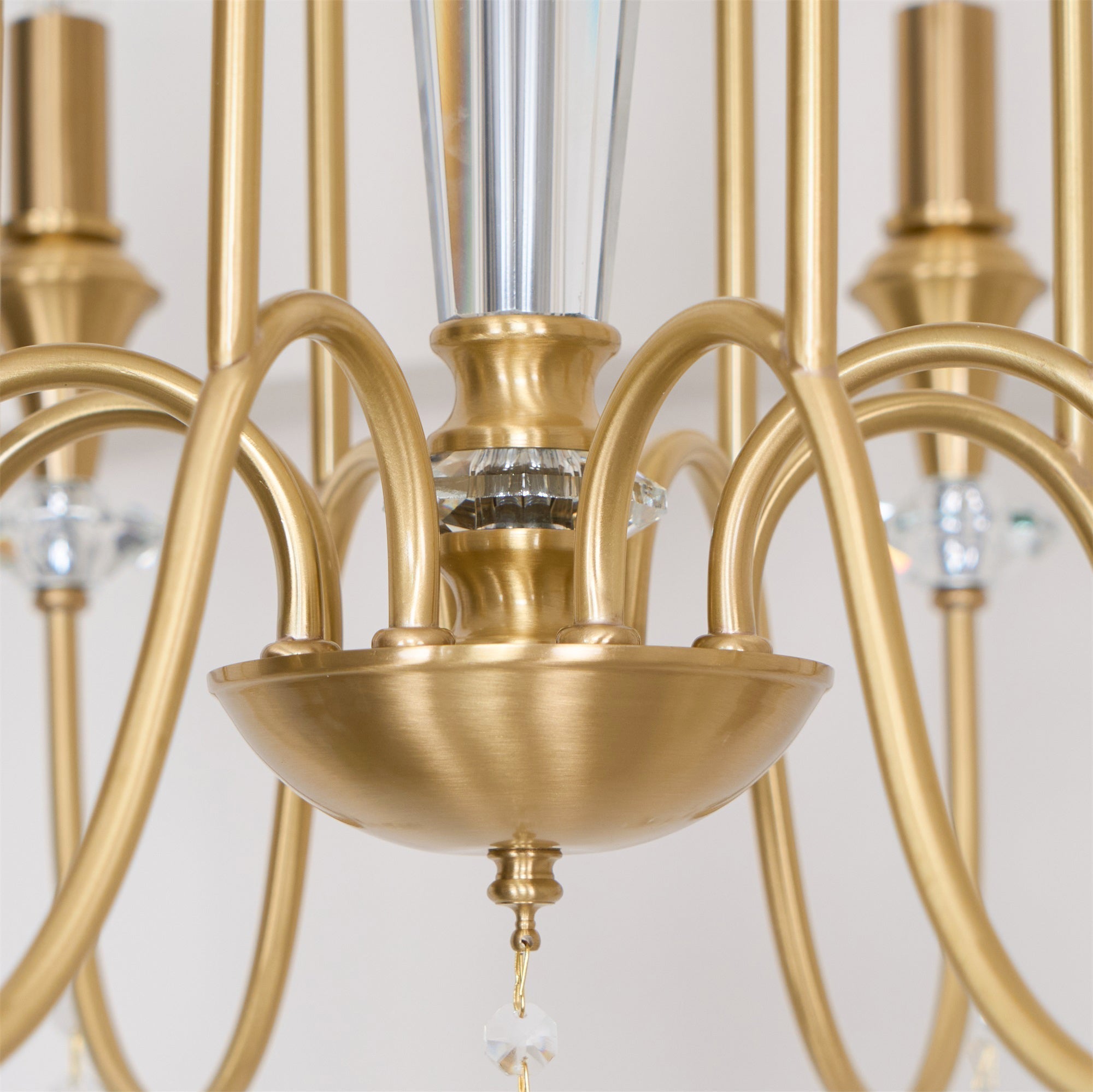 Ercararis Vintage Industrial Brass Crystal Chandelier - Lamp Copper