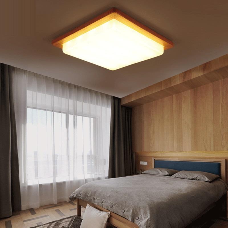 Muto Moderno Sencillo Plafón Lámpara de Techo Madera Acrílico Comedor
