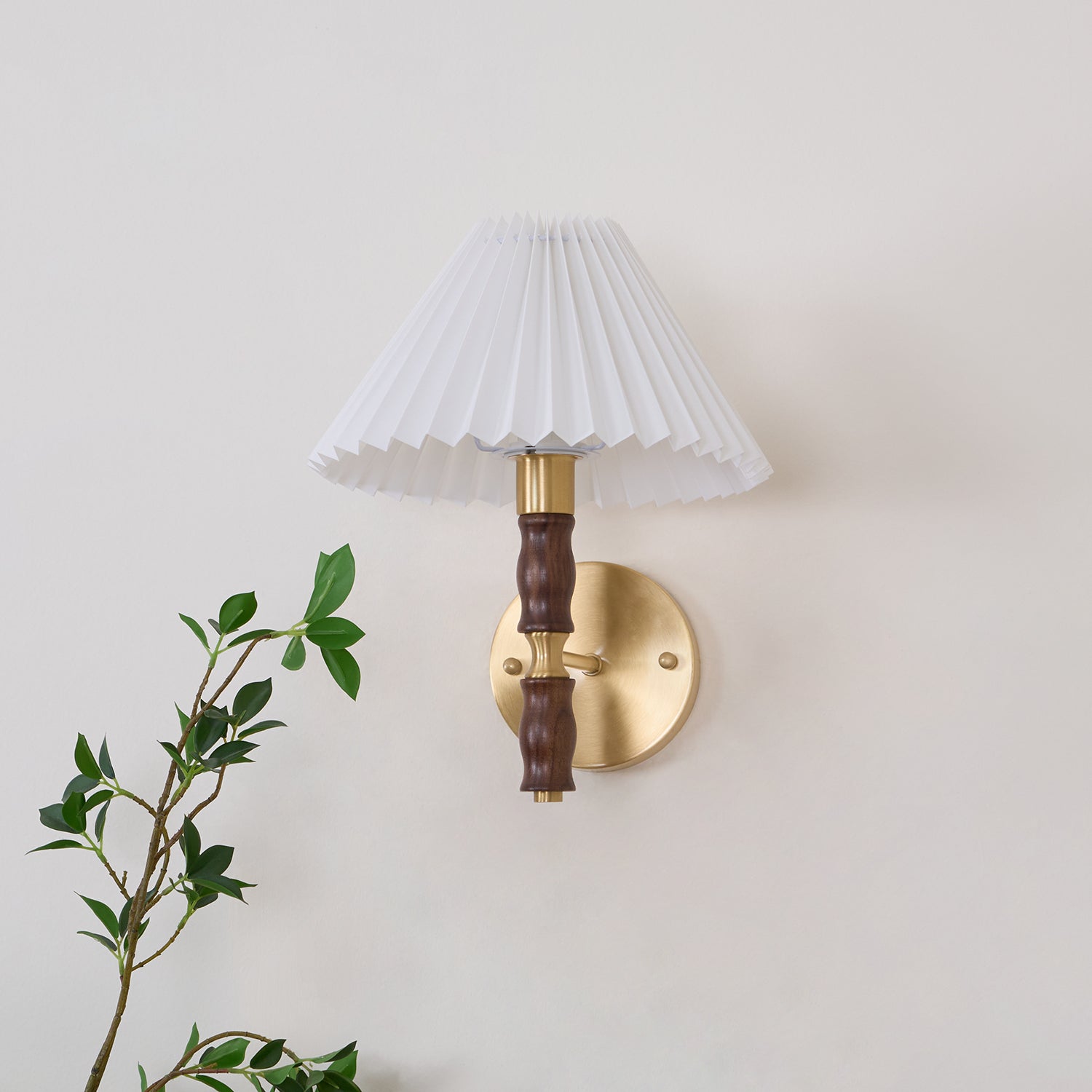 Pleated Walnut Wall Light - Letslighting