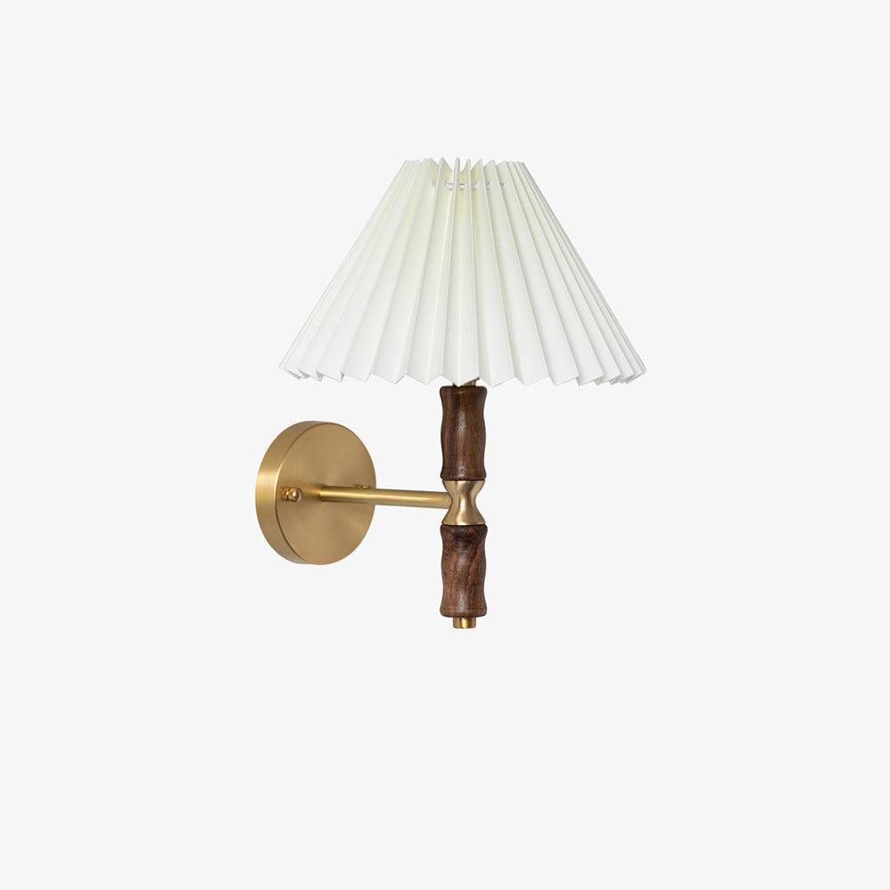 Pleated Walnut Wall Light - Letslighting