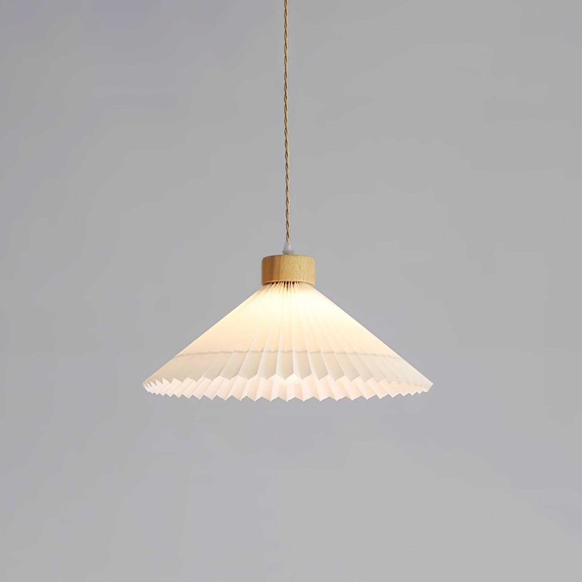 Pleated Wooden Pendant Light - Letslighting