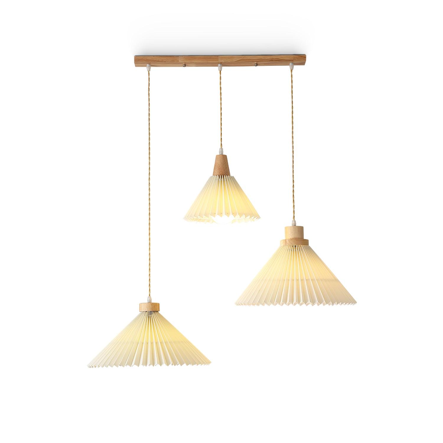 Pleated Wooden Pendant Light - Letslighting
