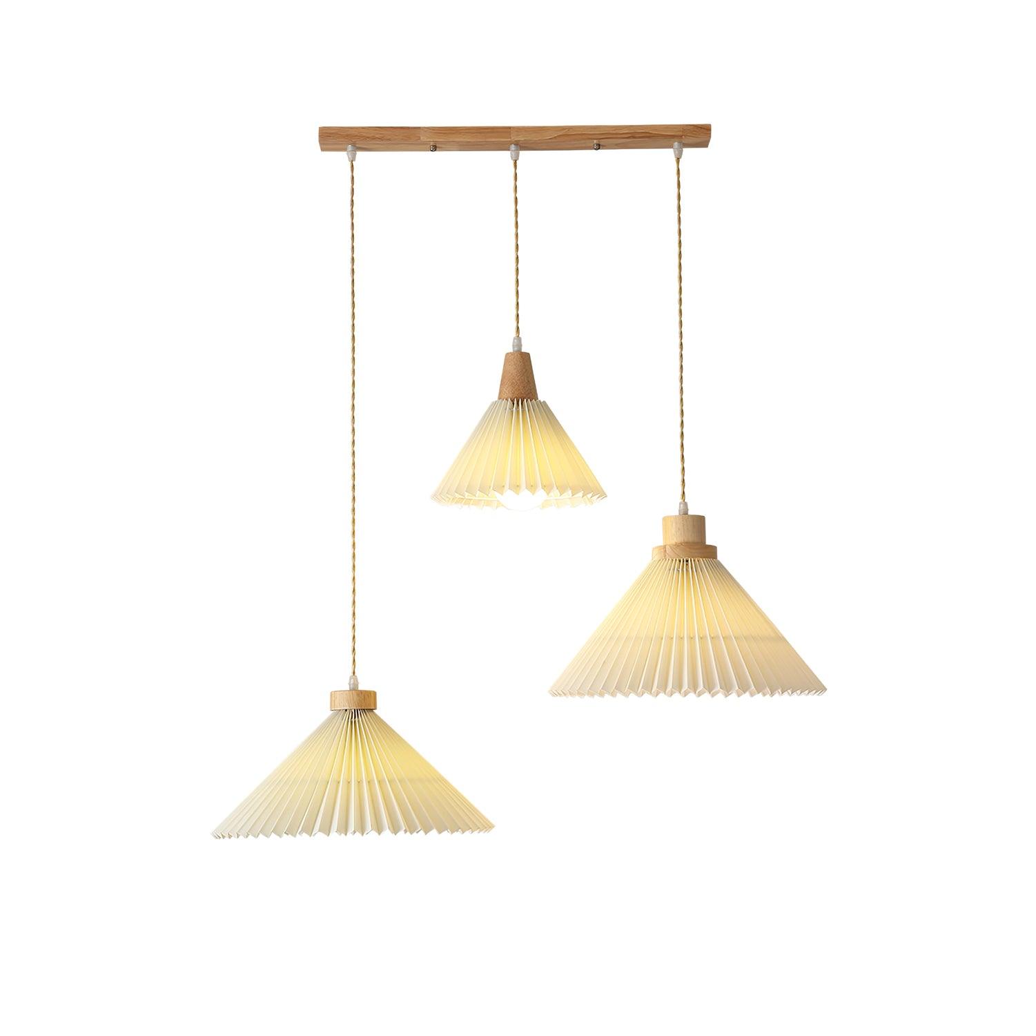 Pleated Wooden Pendant Light - Letslighting