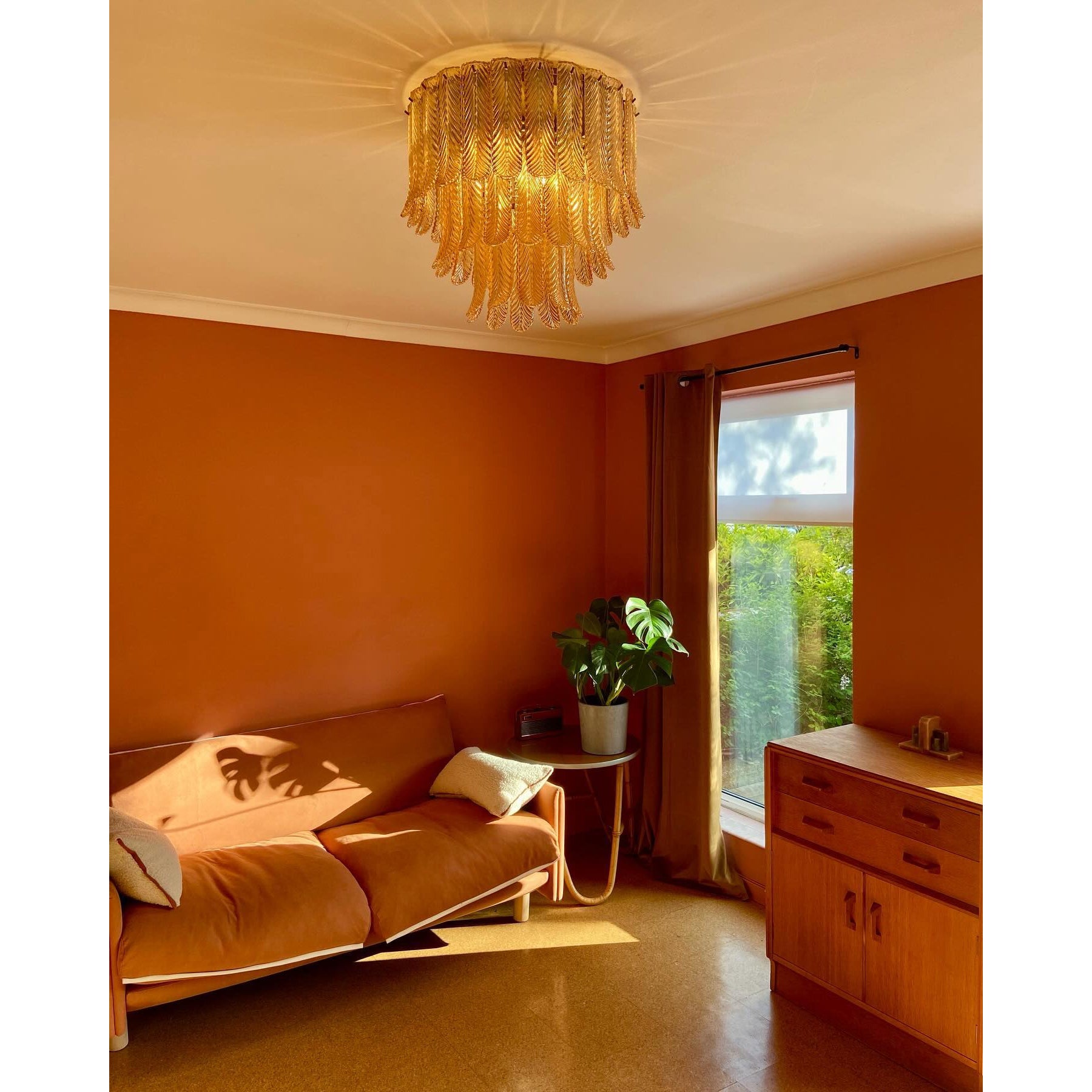 Vosolara Postmodern Luxury Brass Glass Ceiling Light - Lamp Copper