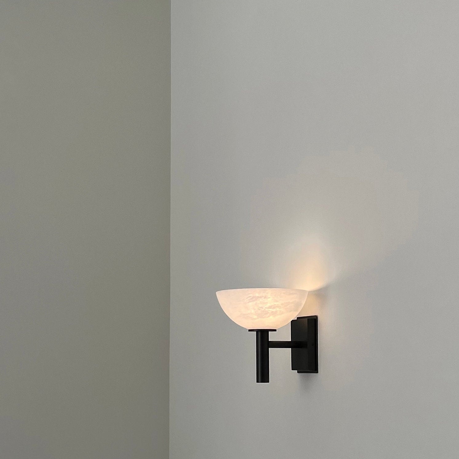 Weft Modern Minimalist Alabaster Metal Wall Lamp - Lamp Copper