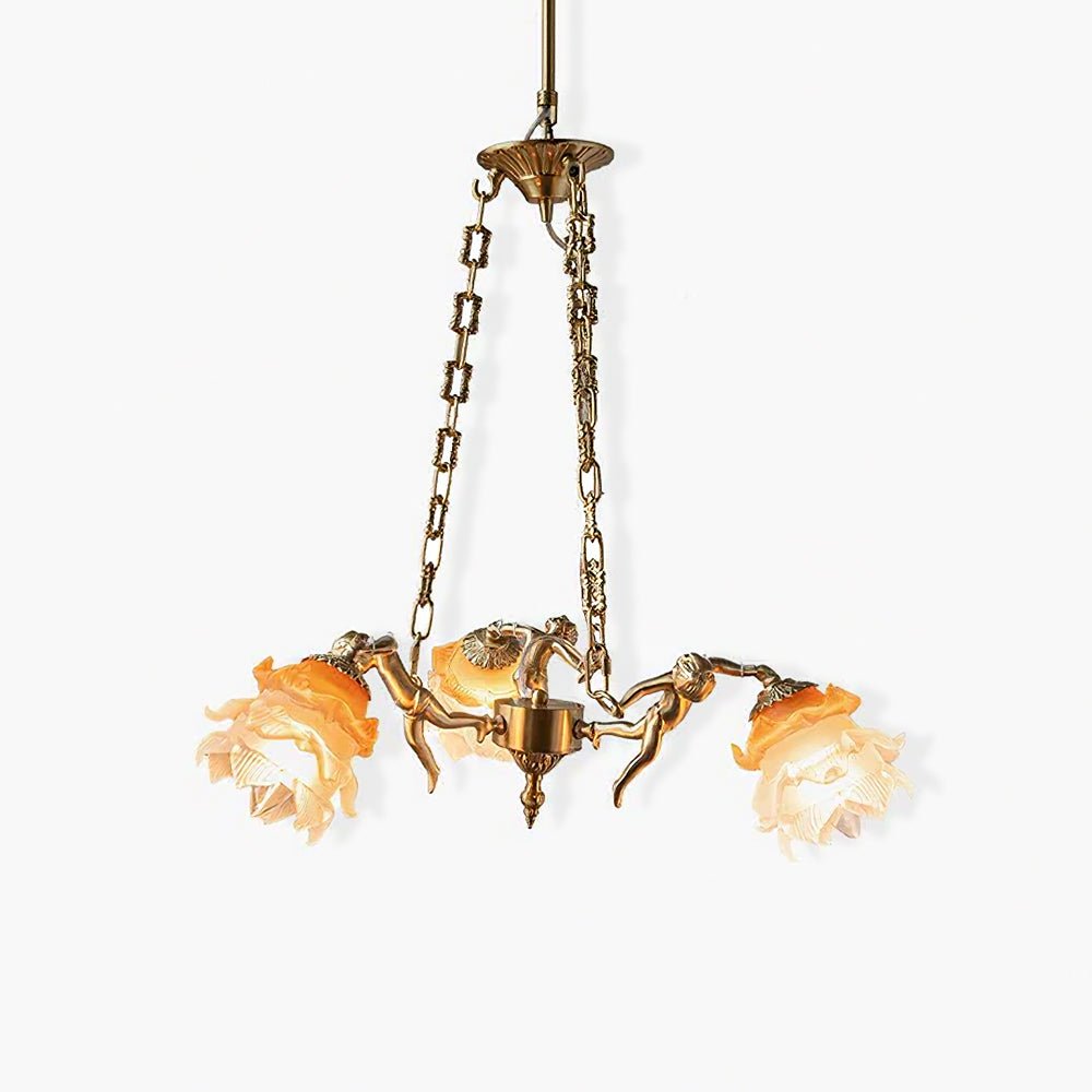 Putti Statuettes Brass Suspension - Letslighting
