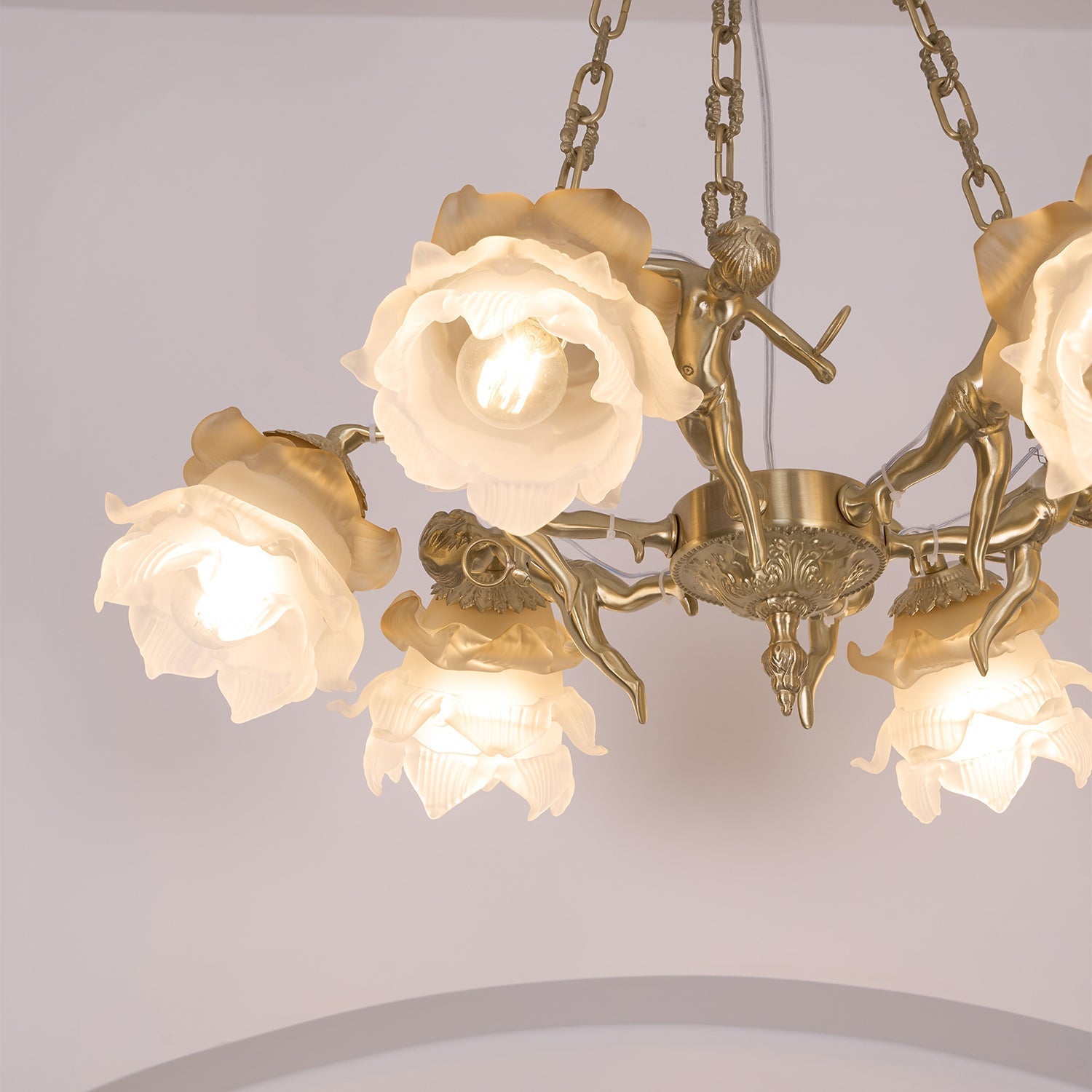 Putti Statuettes Brass Suspension - Letslighting