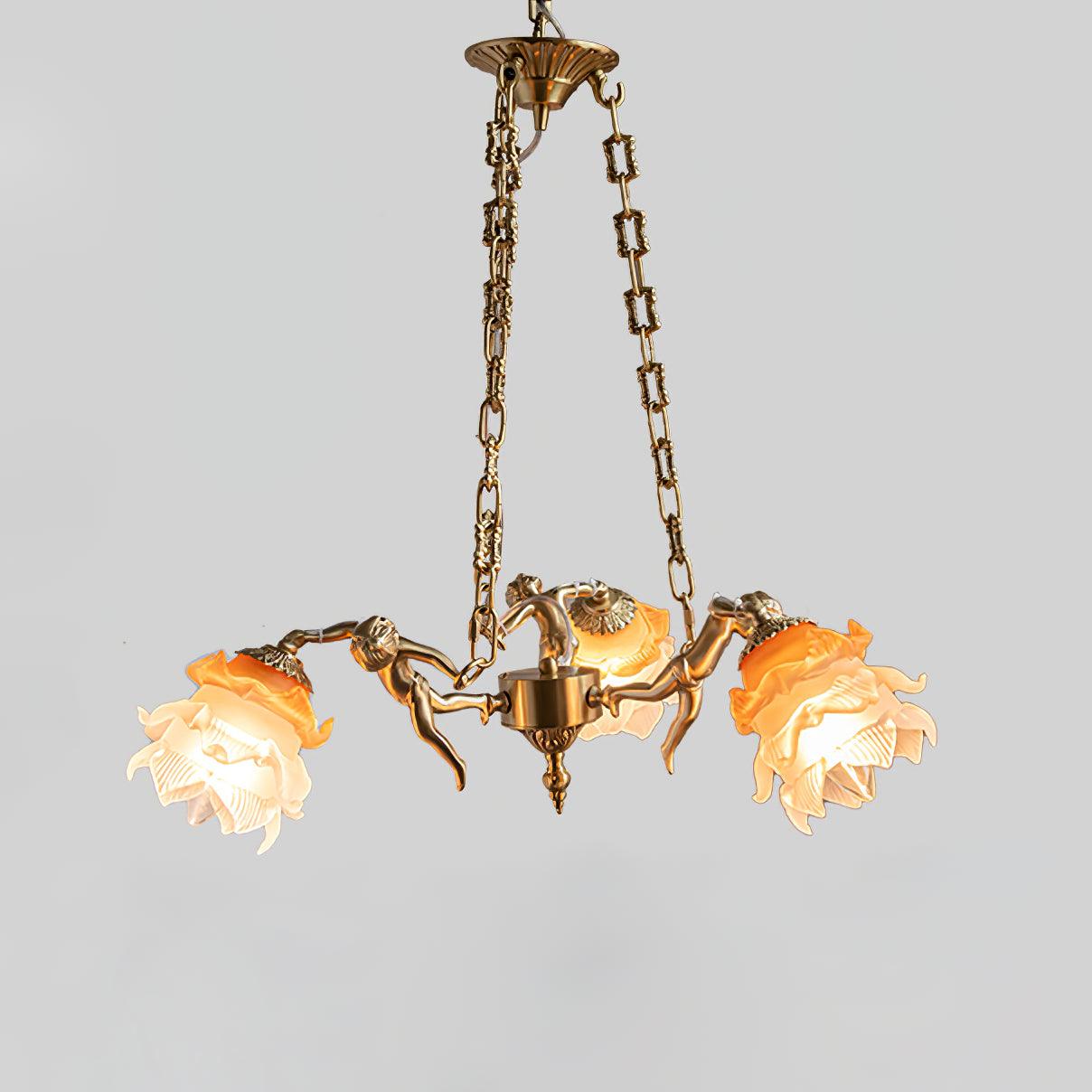Putti Statuettes Brass Suspension - Letslighting