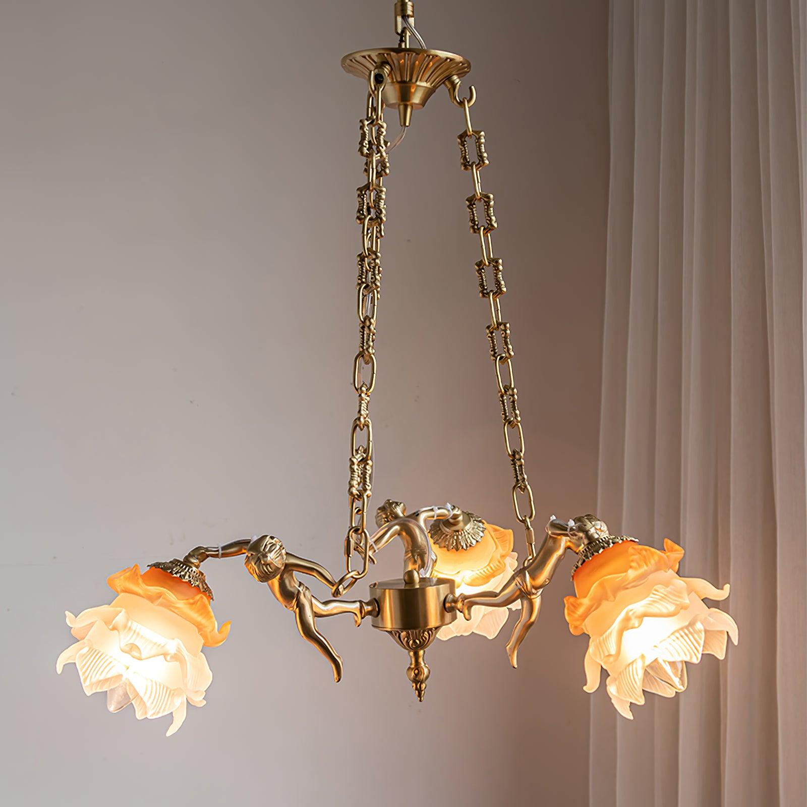 Putti Statuettes Brass Suspension - Letslighting