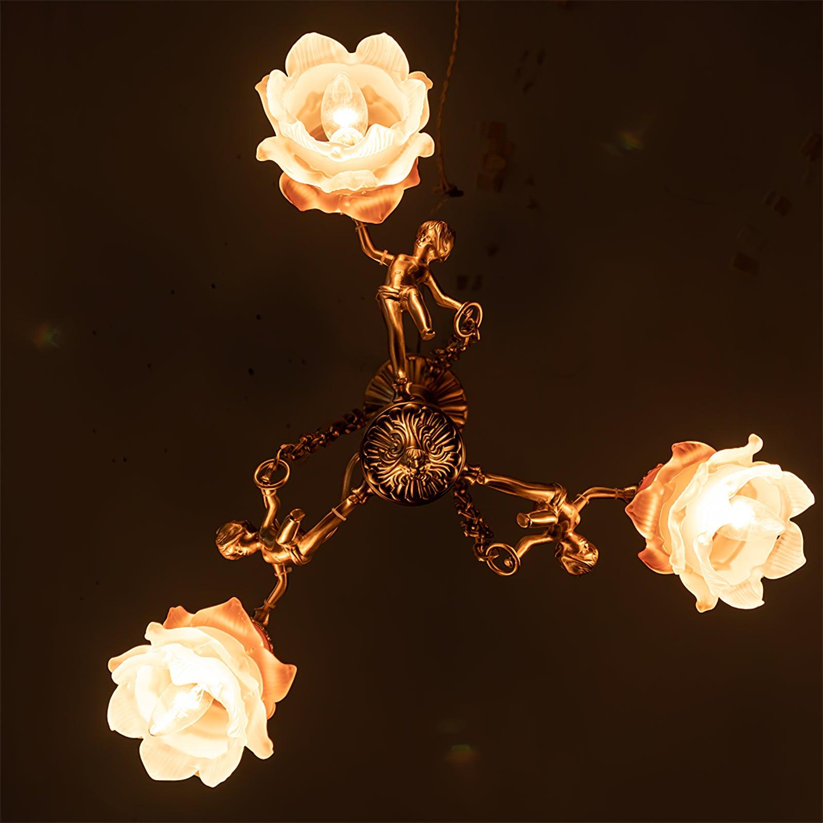Putti Statuettes Brass Suspension - Letslighting