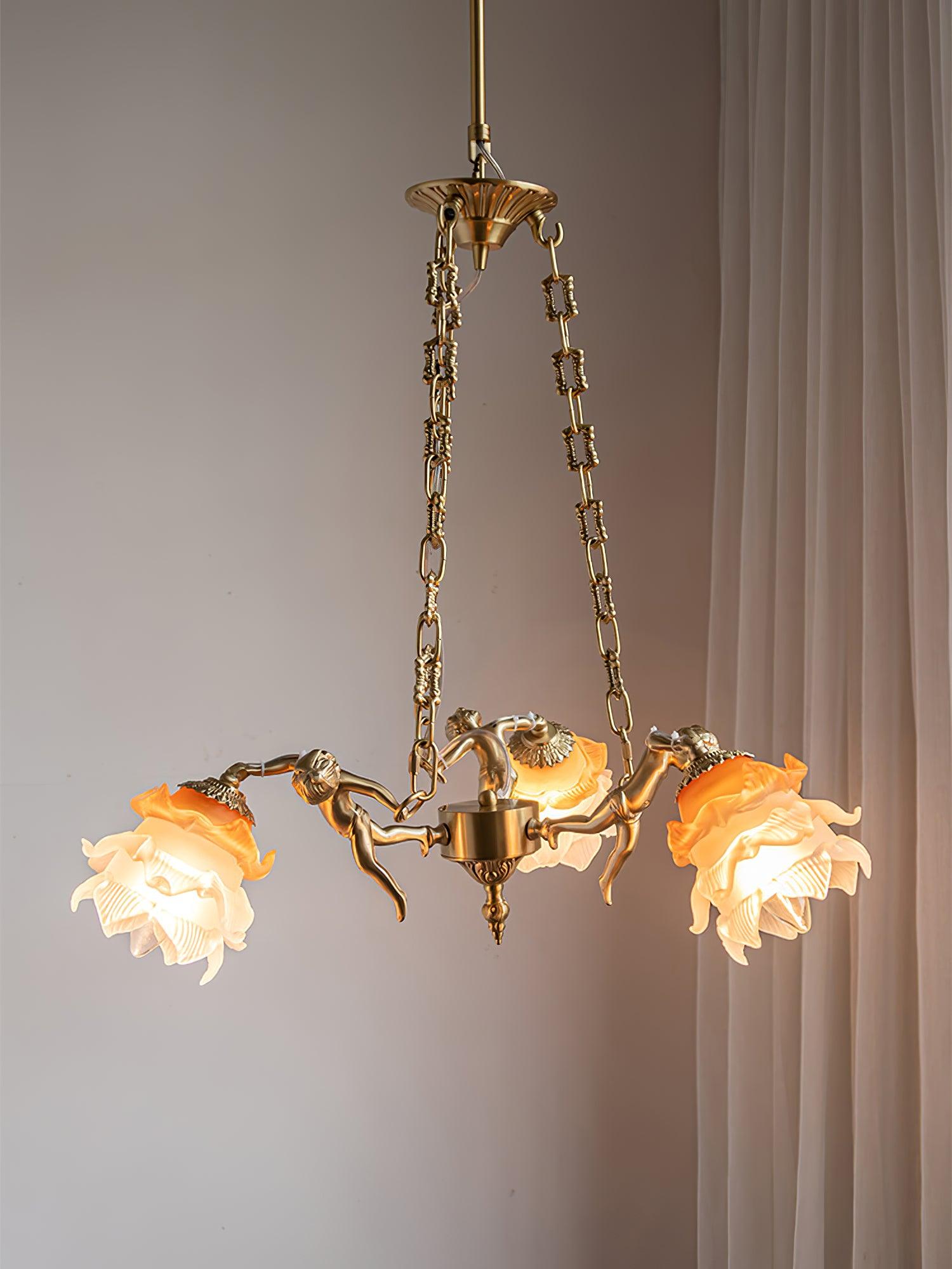 Putti Statuettes Brass Suspension - Letslighting