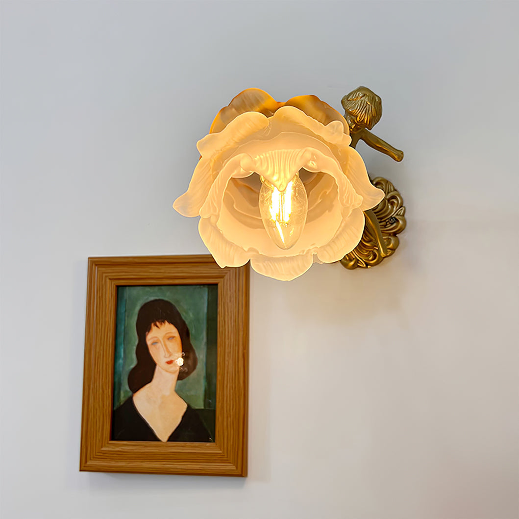 Valentina Lámpara de Pared de Vidrio Rosa