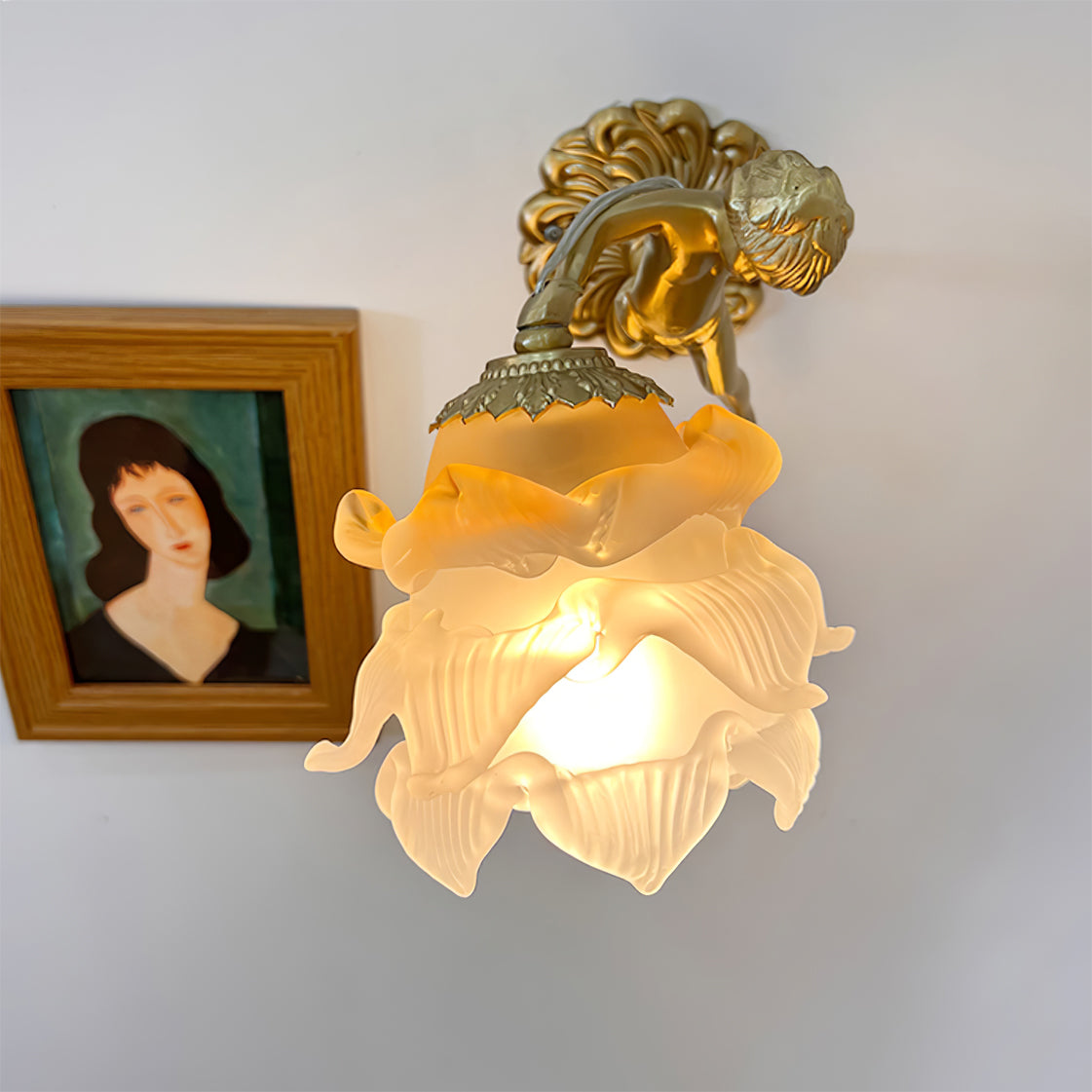 Valentina Lámpara de Pared de Vidrio Rosa