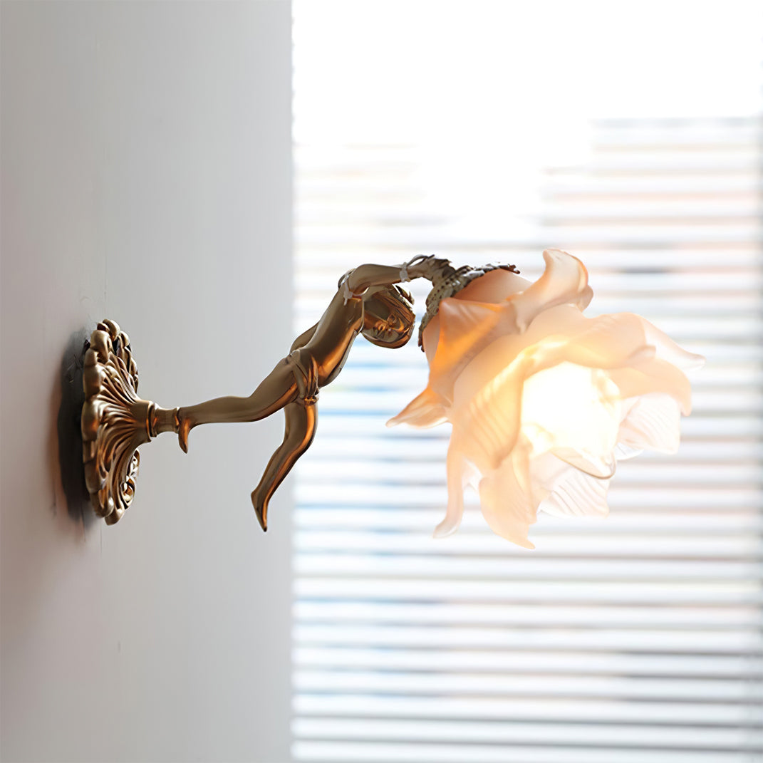 Valentina Lámpara de Pared de Vidrio Rosa