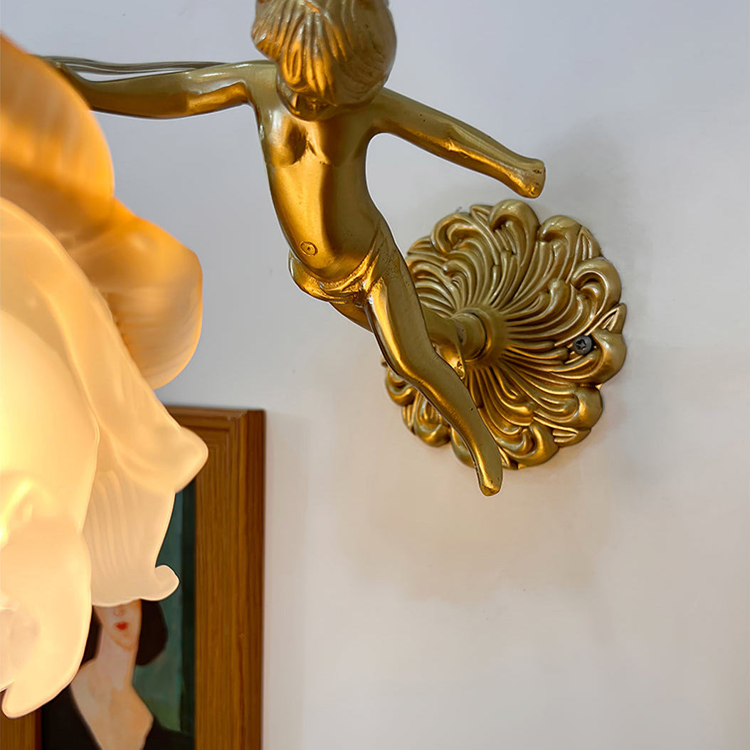 Valentina Lámpara de Pared de Vidrio Rosa