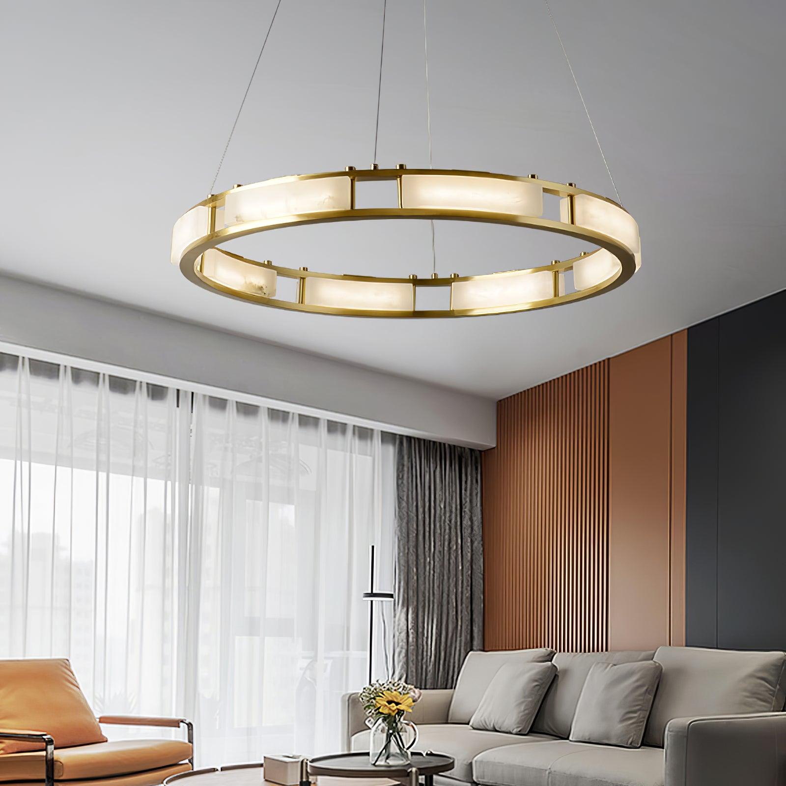 Symiria Luxury Alabaster Ring Pendant Light - Letslighting